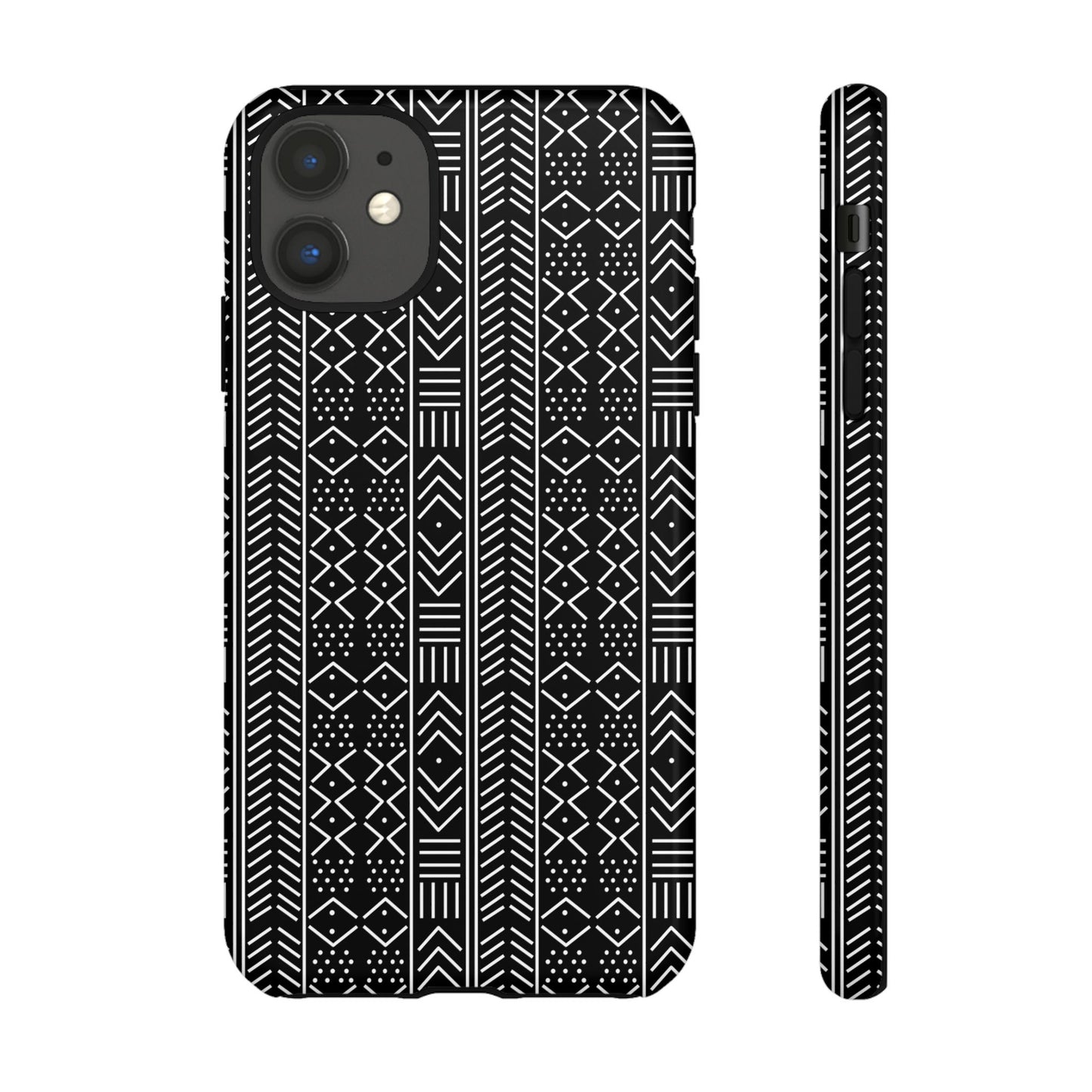 Black & White Mudcloth iPhone Tough Cases | African iPhone Case | Afrocentric iPhone Case