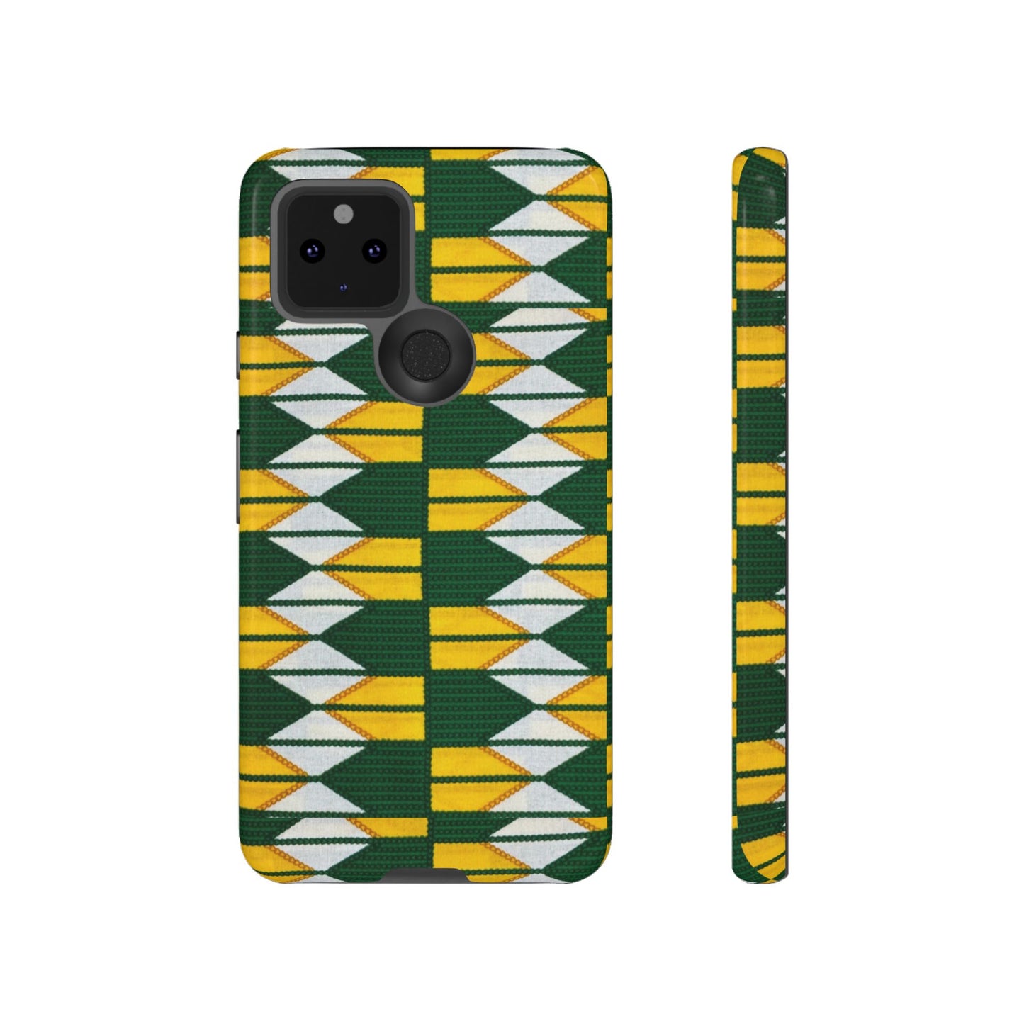 Green Gold White Ankara Google Pixel Tough Cases | African Google Pixel Case | Afrocentric Google Pixel Case