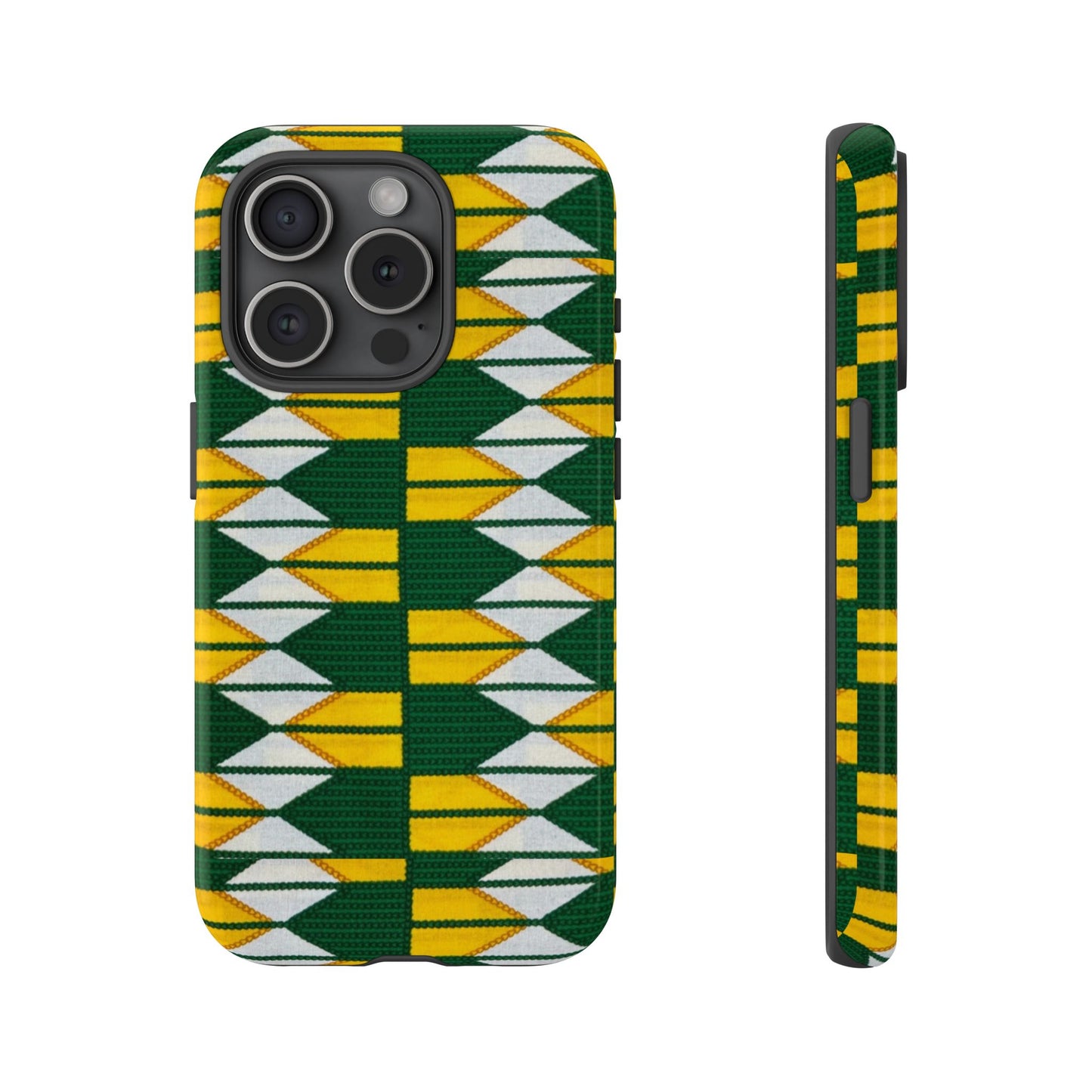 Green Yellow White iPhone Tough Cases | Ankara iPhone Case | Afrocentric iPhone Case