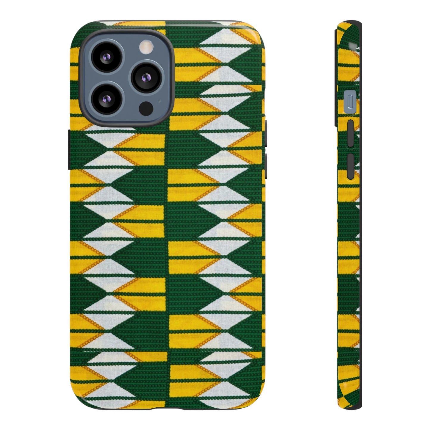 Green Yellow White iPhone Tough Cases | Ankara iPhone Case | Afrocentric iPhone Case
