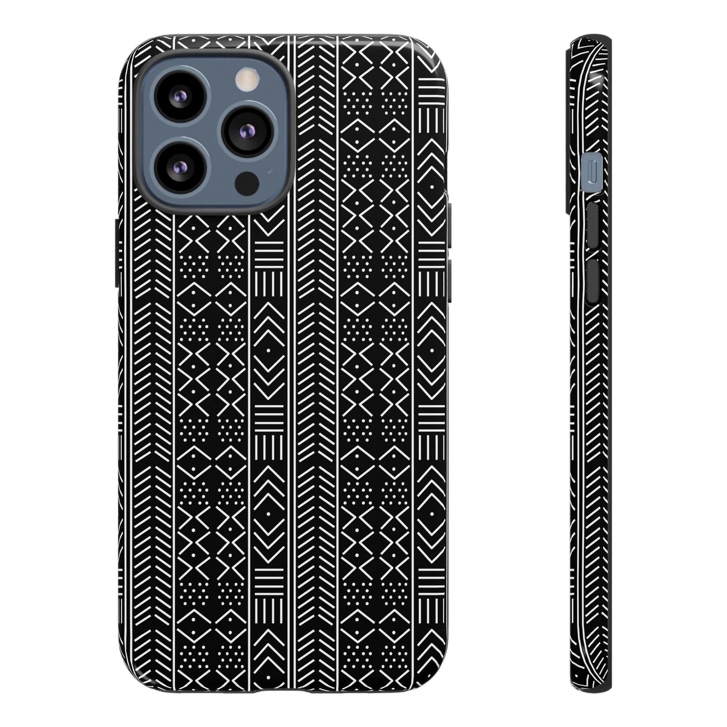 Black & White Mudcloth iPhone Tough Cases | African iPhone Case | Afrocentric iPhone Case