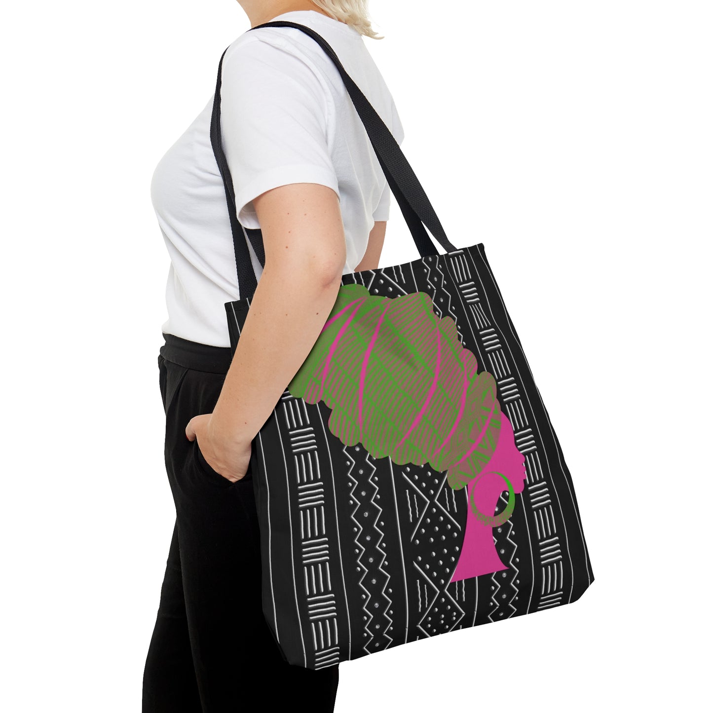 Pink / Green Queen Tote Bag