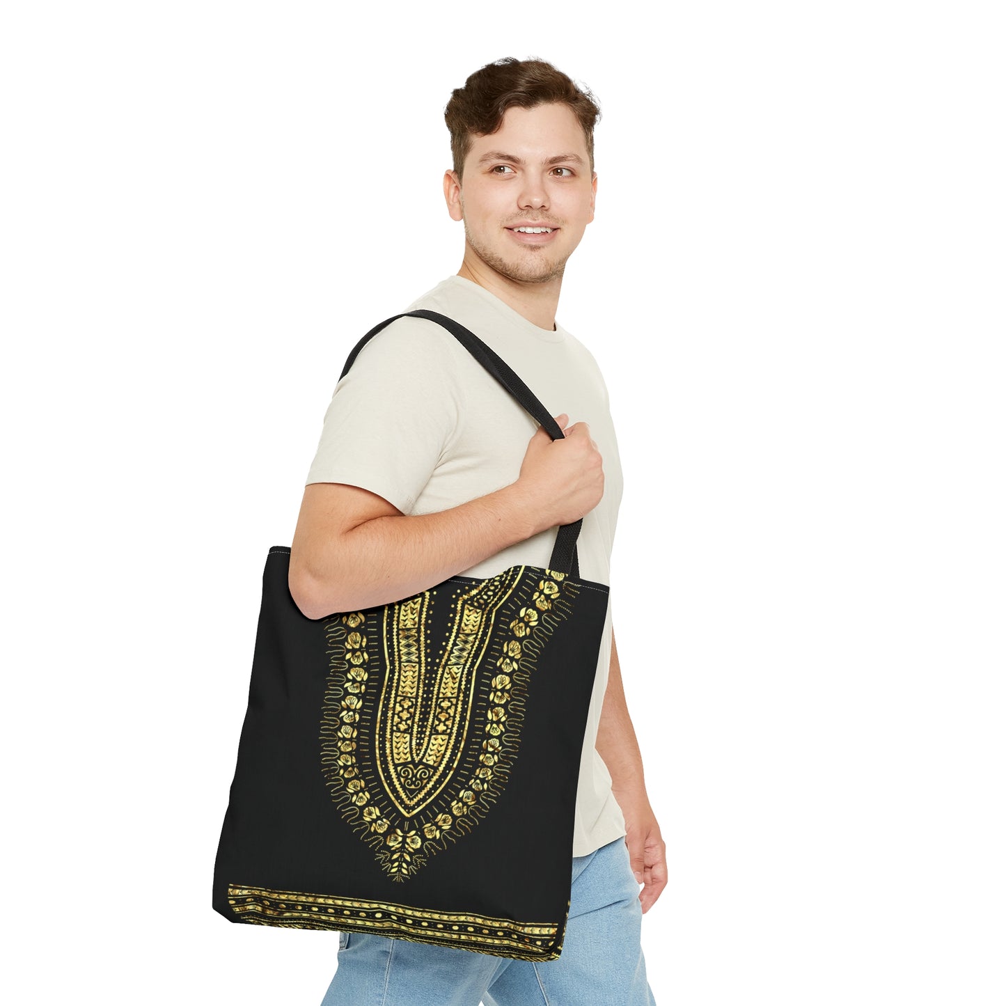 Black and Gold Dashiki Tote Bag
