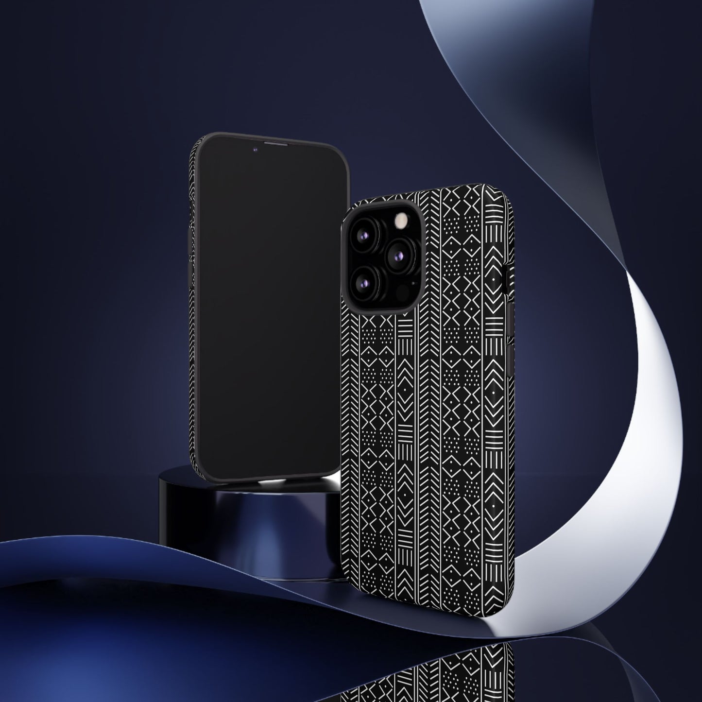 Black & White Mudcloth iPhone Tough Cases | African iPhone Case | Afrocentric iPhone Case
