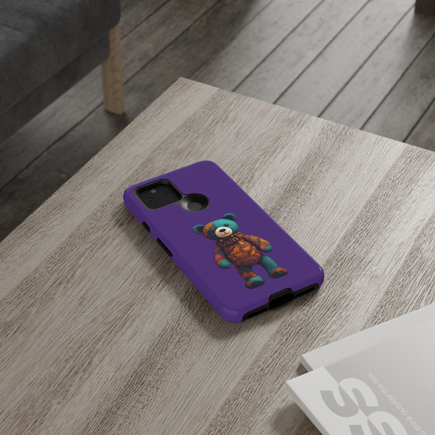 Purple and Blue Bear Google Pixel Tough Cases | African Google Pixel Case | Afrocentric Google Pixel Case