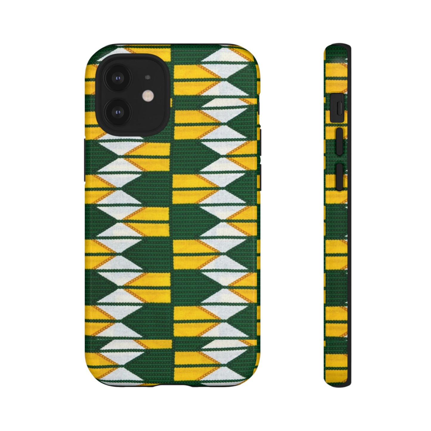 Green Yellow White iPhone Tough Cases | Ankara iPhone Case | Afrocentric iPhone Case