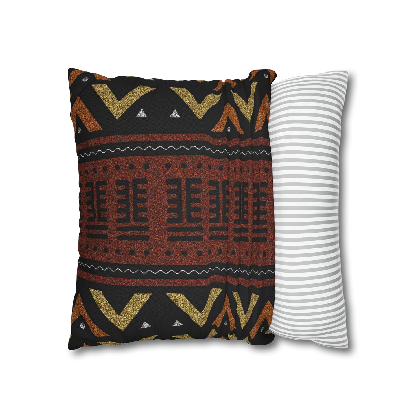 Brown Mudcloth Inspired Square Pillow Case | Afrocentric Pillow Case