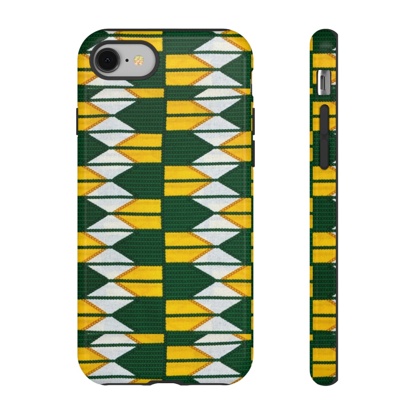 Green Yellow White iPhone Tough Cases | Ankara iPhone Case | Afrocentric iPhone Case