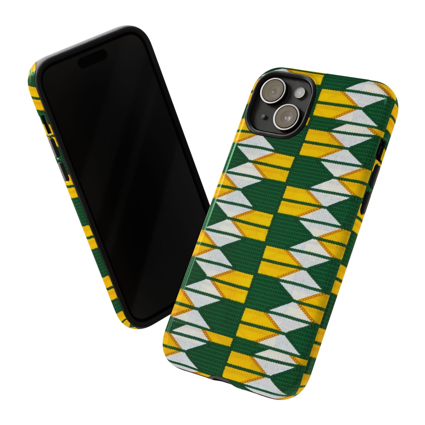 Green Yellow White iPhone Tough Cases | Ankara iPhone Case | Afrocentric iPhone Case