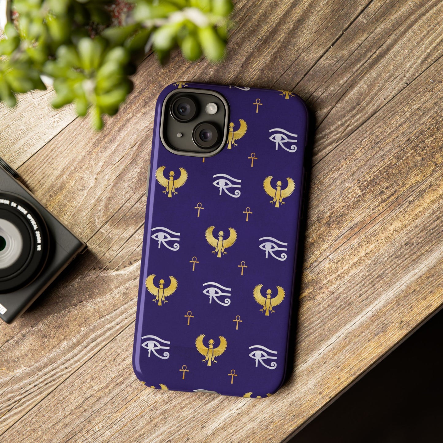 Blue Gold Egyptian iPhone Tough Cases | Egyptian iPhone Case | Afrocentric iPhone Case