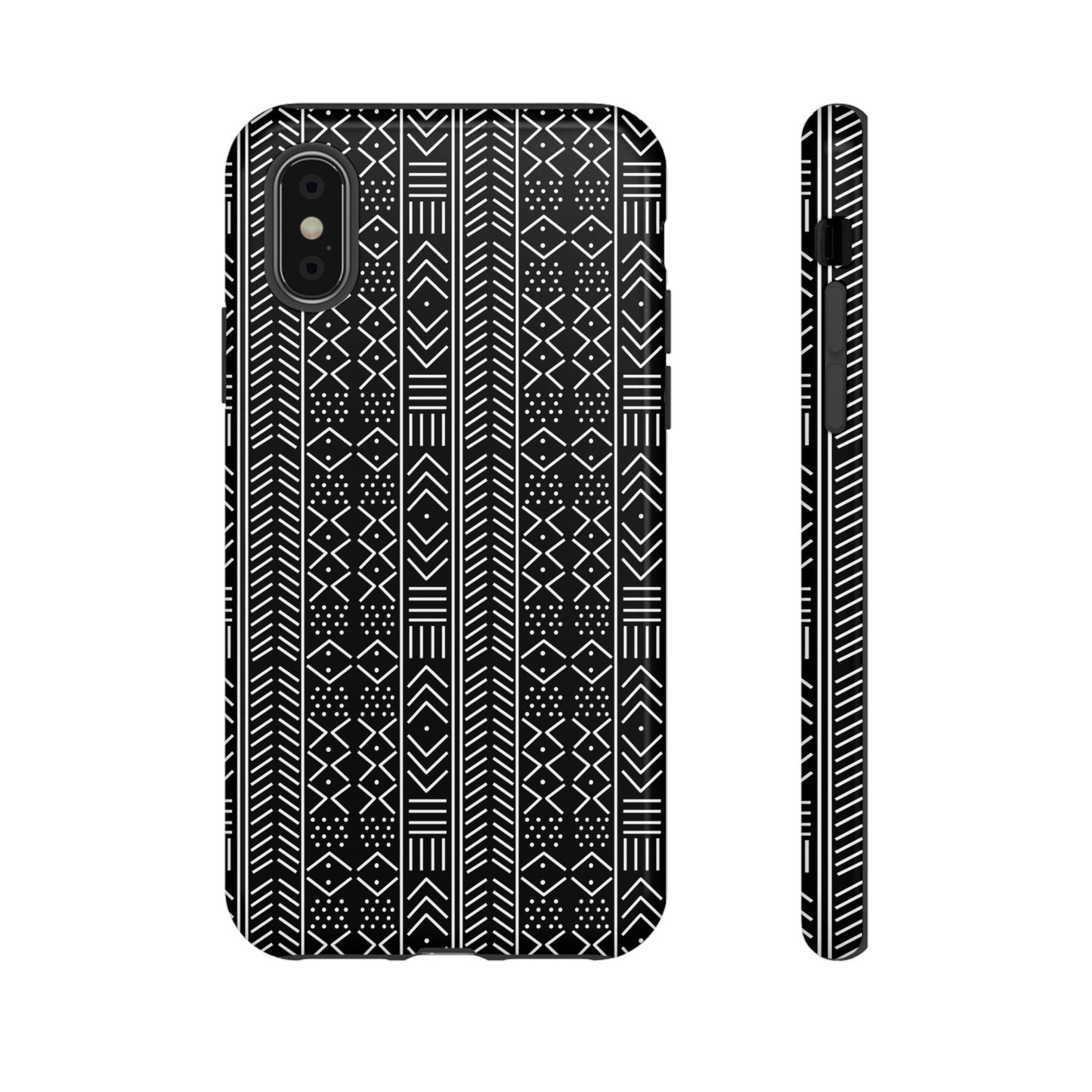 Black & White Mudcloth iPhone Tough Cases | African iPhone Case | Afrocentric iPhone Case