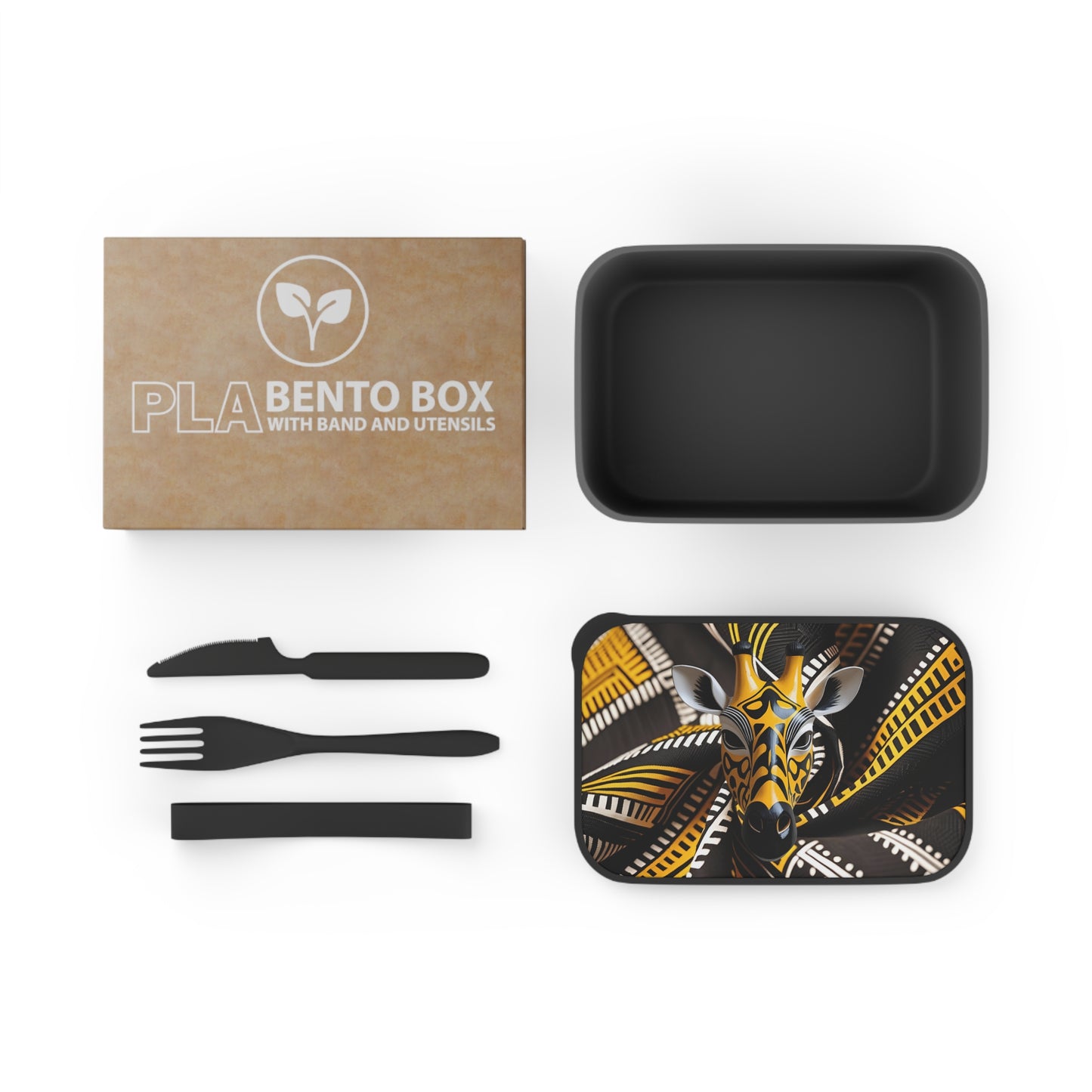 Colorful Giraffe Bento Box with Utensils, Eco-Friendly Meal Prep Container, Kids Lunch Box, Animal Lover Gift, Stylish Food Storage