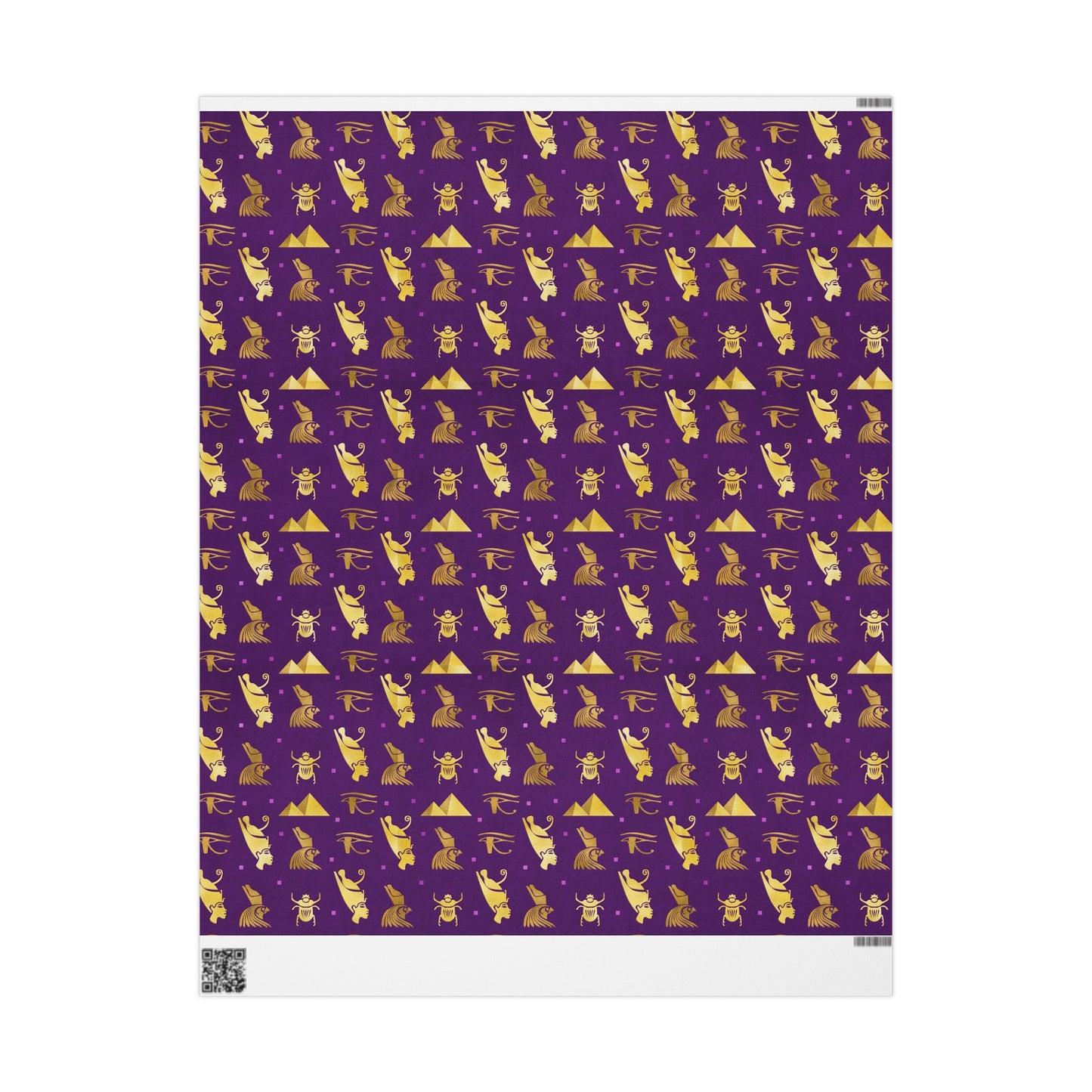 Purple and Gold Egyptian Wrapping Papers | African Wrapping Paper | Afrocentric Wrapping Paper | Ankh Craft Paper