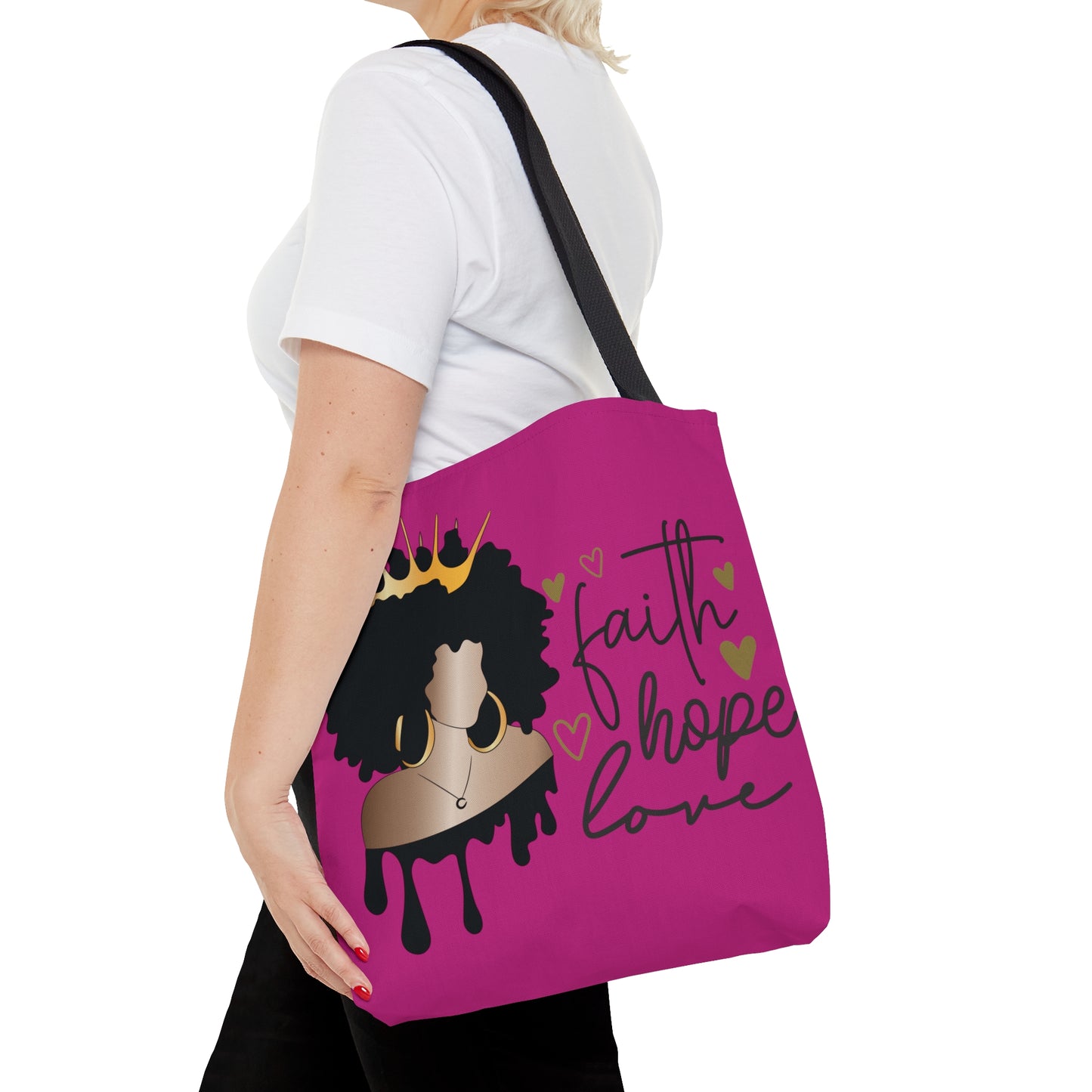 Pink Faith...Hope...Love Tote Bag
