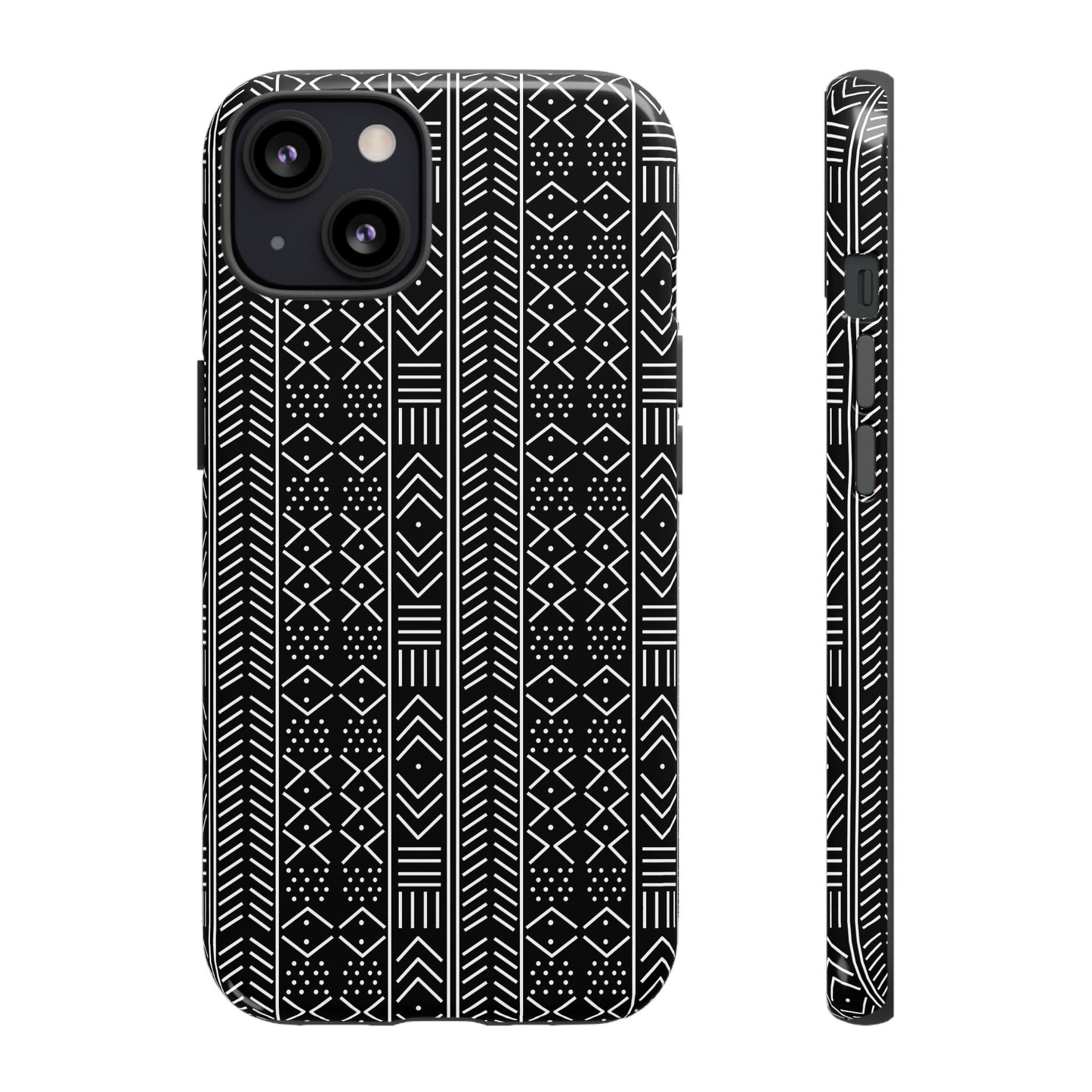 Black & White Mudcloth iPhone Tough Cases | African iPhone Case | Afrocentric iPhone Case