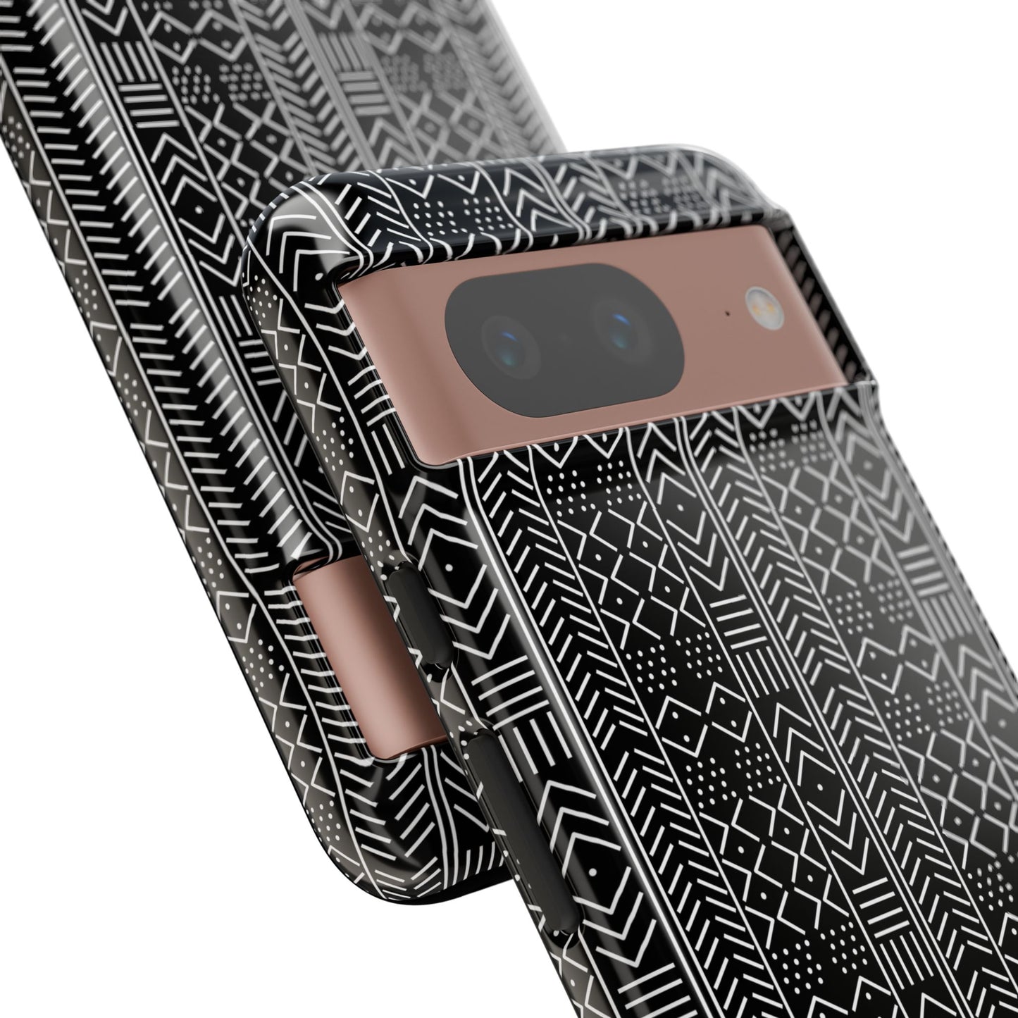 Black & White Mudcloth Google Pixel Tough Cases | African Google Pixel Case | Afrocentric Google Pixel Case
