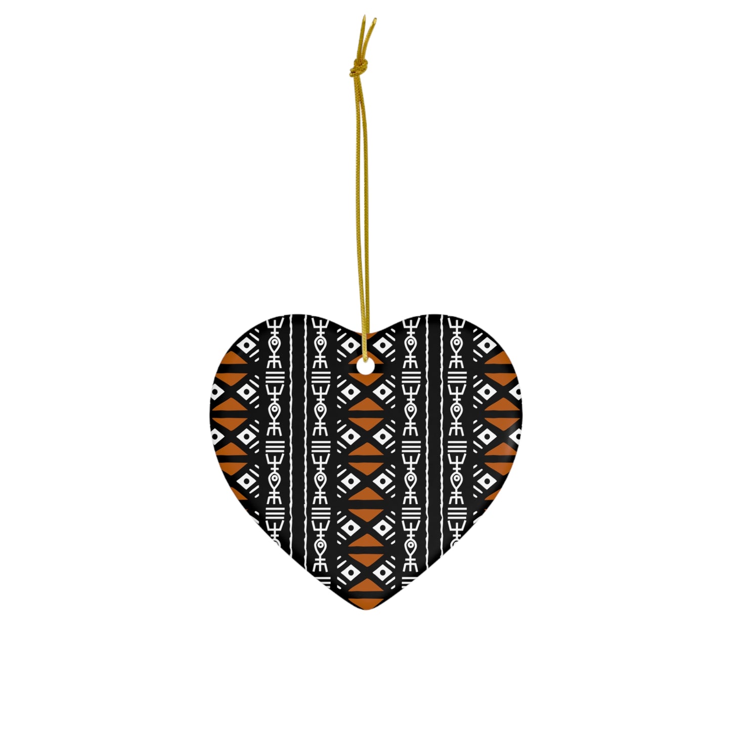 Mudcloth II Ceramic Ornament, 4 Shapes