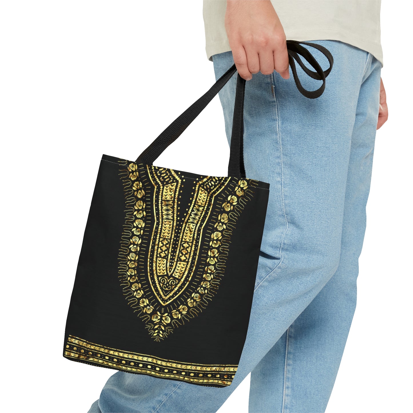 Black and Gold Dashiki Tote Bag