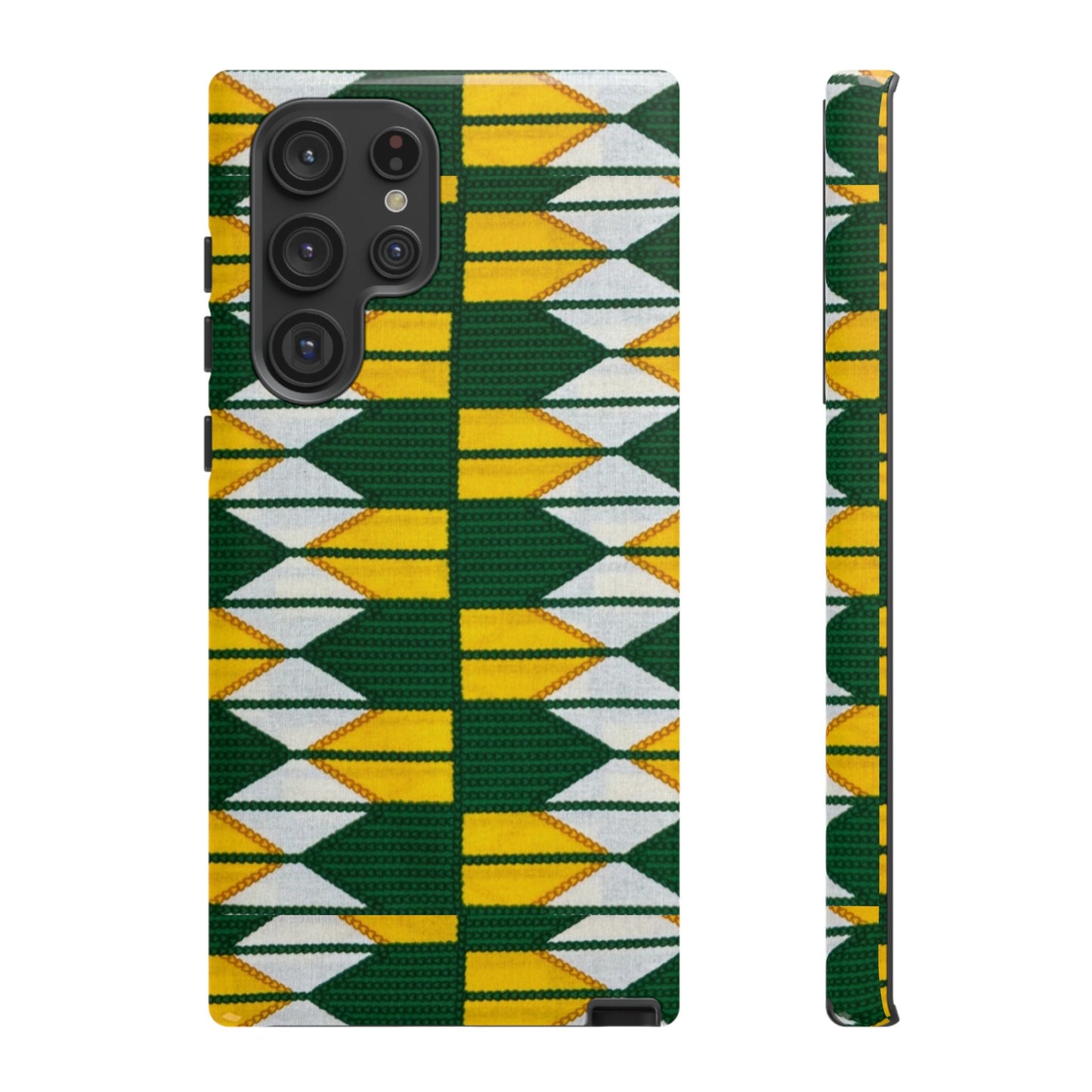Green Yellow White Ankara Samsung Tough Cases | African Samsung Case | Afrocentric Samsung Case | Ankara Samsung Phone Case