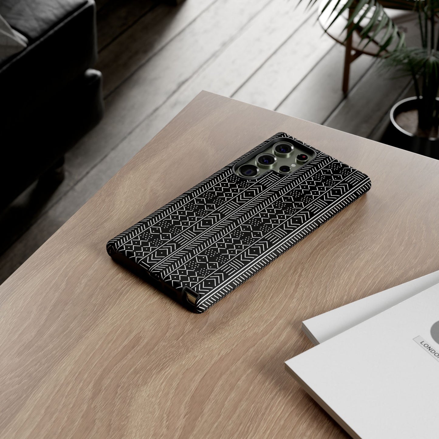 Black & White Mudcloth Samsung Tough Cases | African Samsung Case | Afrocentric Samsung Case