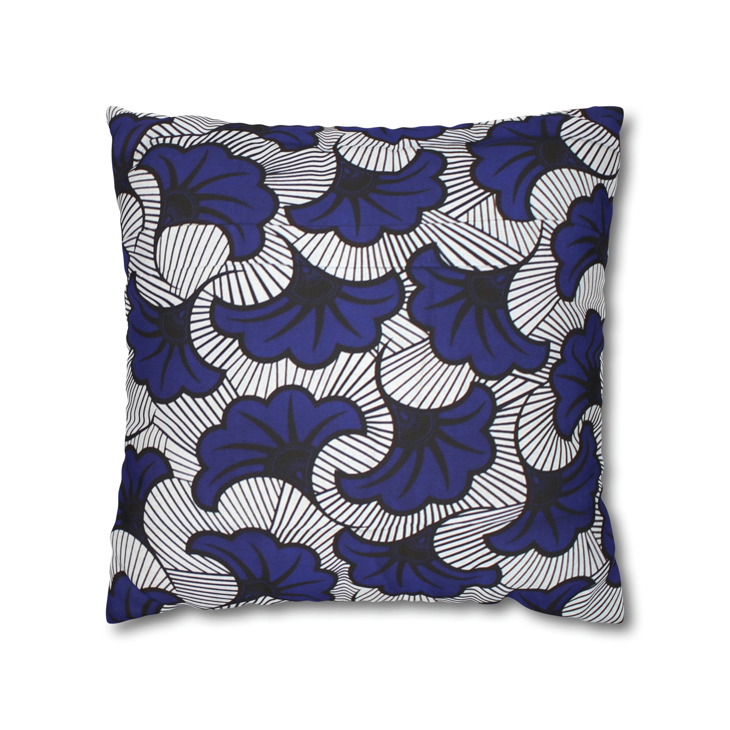 Blue Floral Ankara Square Pillow Case | Afrocentric Pillow Case