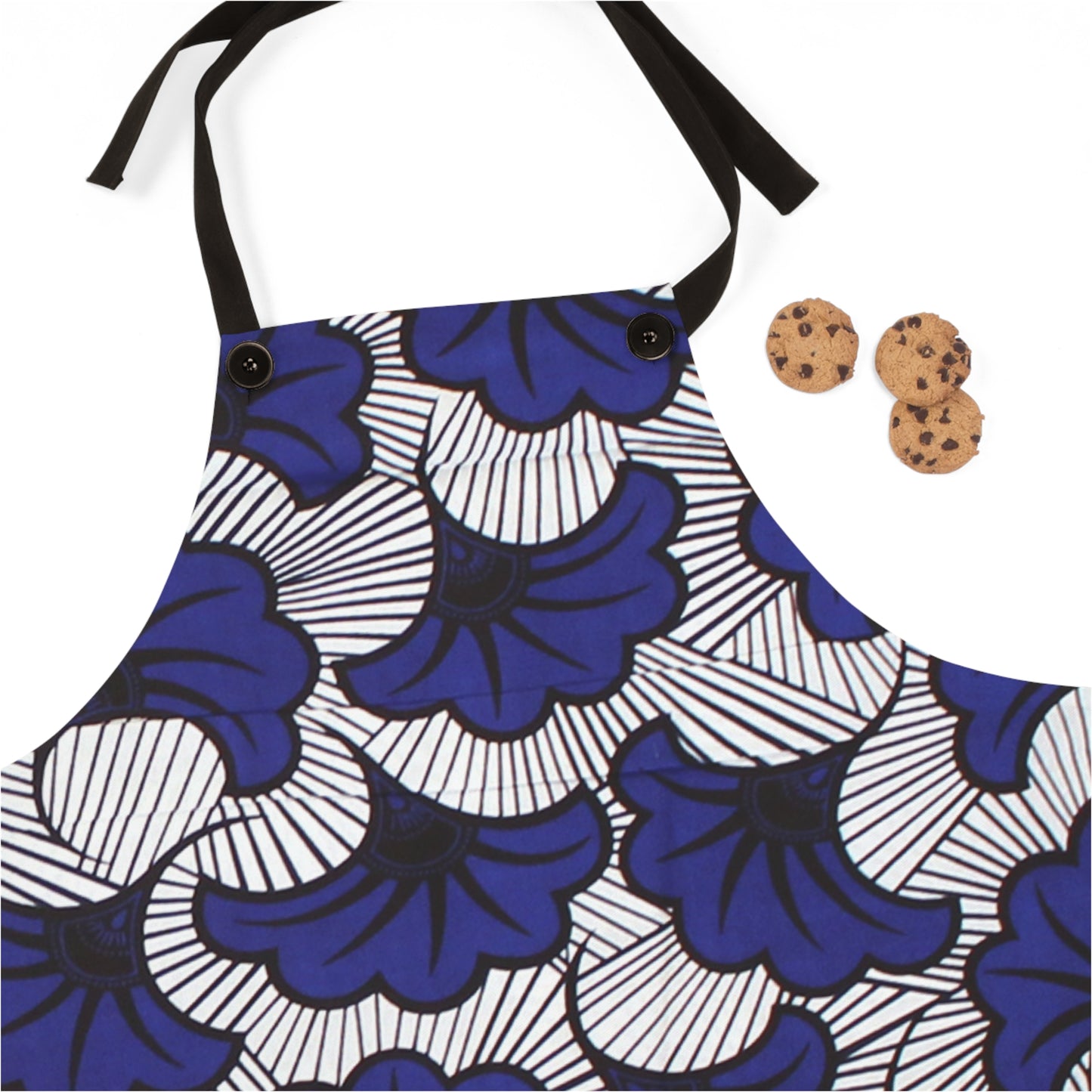 Blue Flower Ankara Apron