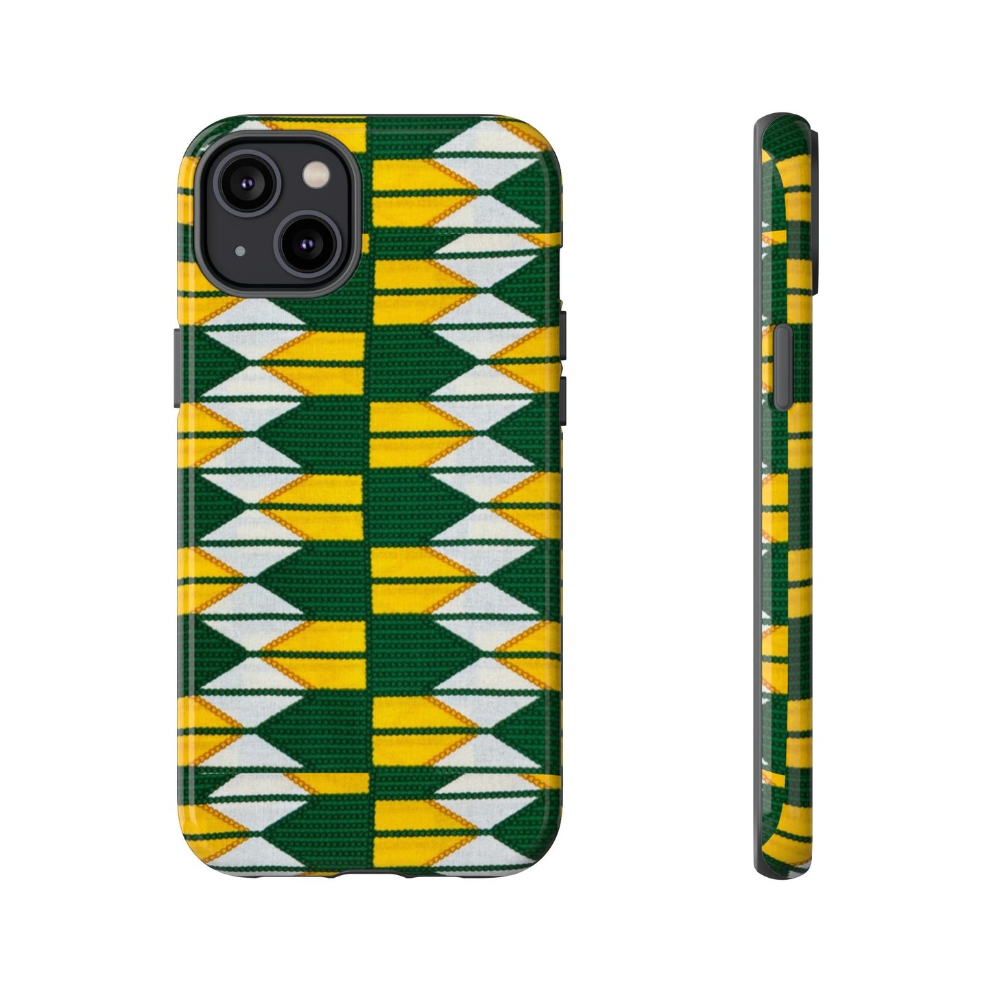 Green Yellow White iPhone Tough Cases | Ankara iPhone Case | Afrocentric iPhone Case