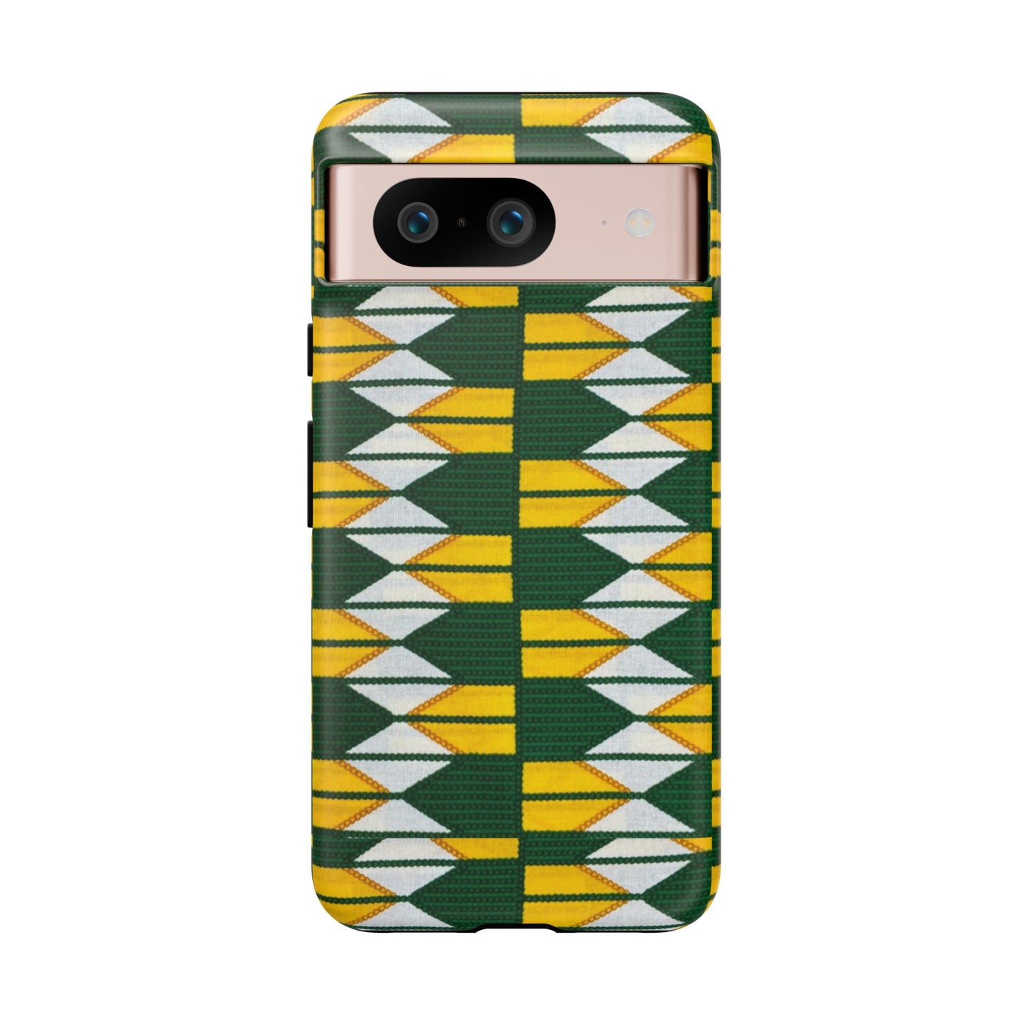 Green Gold White Ankara Google Pixel Tough Cases | African Google Pixel Case | Afrocentric Google Pixel Case