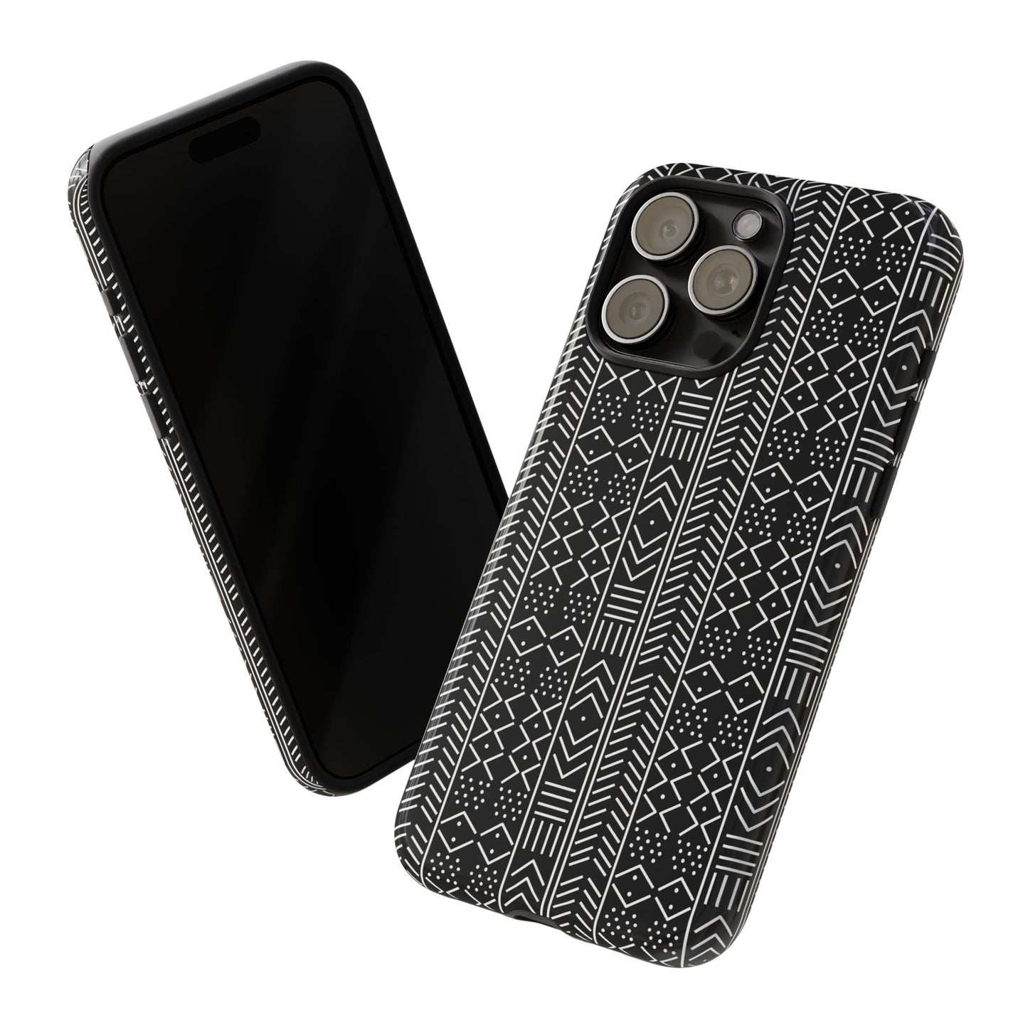 Black & White Mudcloth iPhone Tough Cases | African iPhone Case | Afrocentric iPhone Case