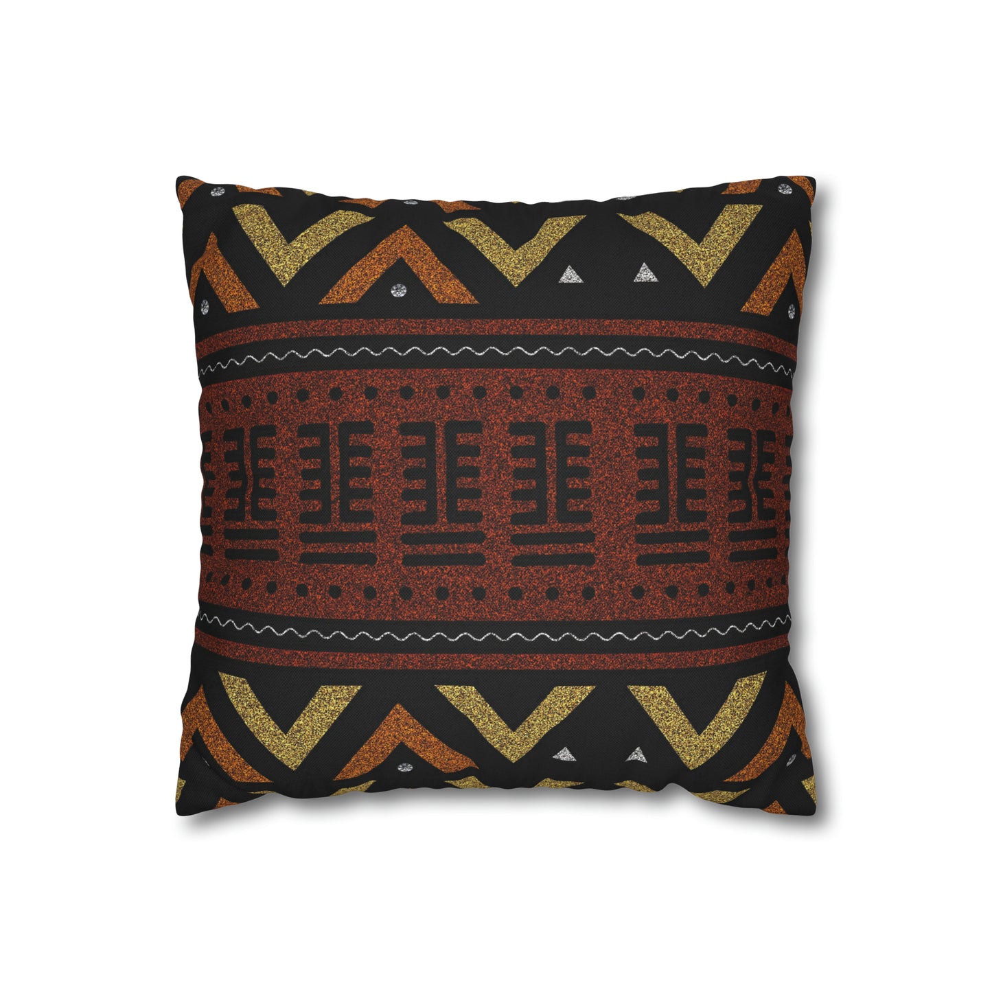 Brown Mudcloth Inspired Square Pillow Case | Afrocentric Pillow Case