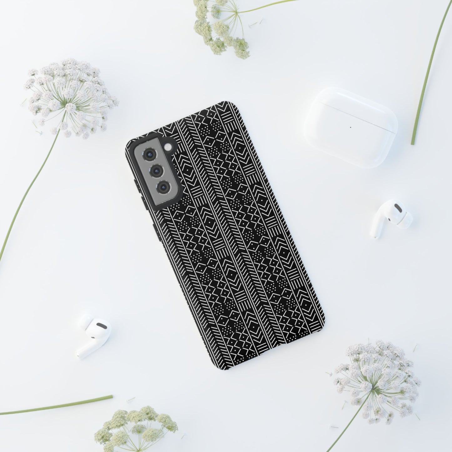 Black & White Mudcloth Samsung Tough Cases | African Samsung Case | Afrocentric Samsung Case