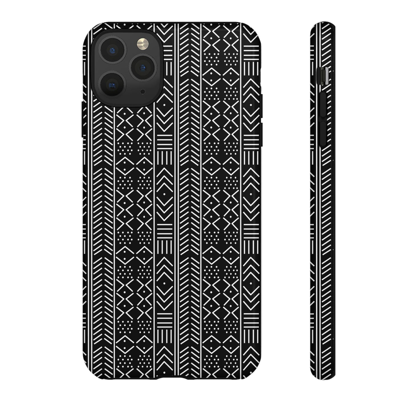 Black & White Mudcloth iPhone Tough Cases | African iPhone Case | Afrocentric iPhone Case