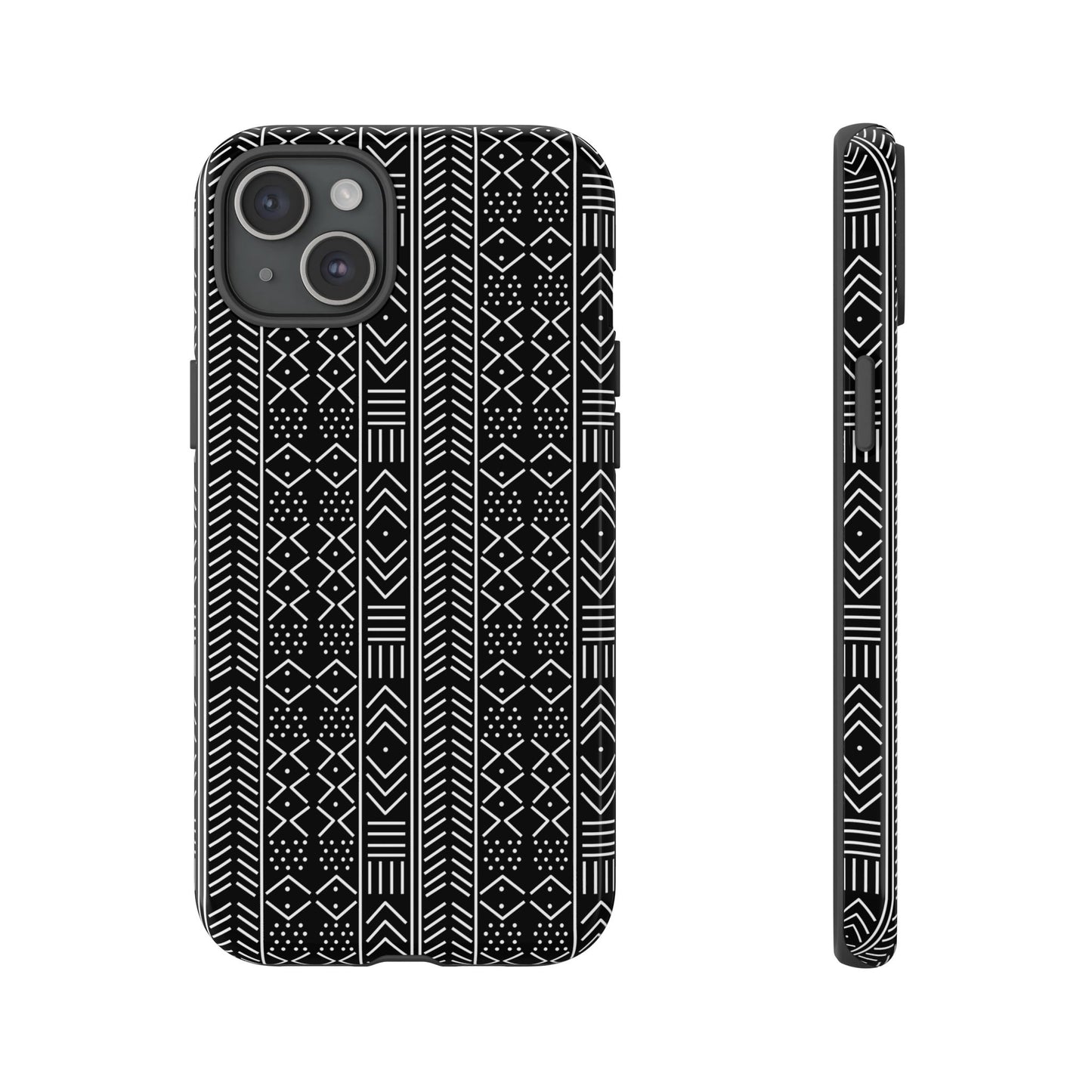 Black & White Mudcloth iPhone Tough Cases | African iPhone Case | Afrocentric iPhone Case