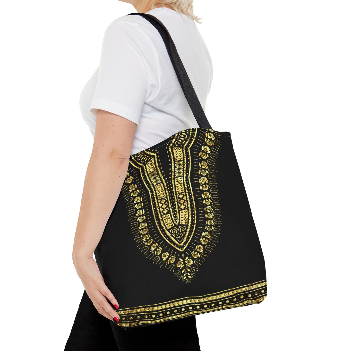 Black and Gold Dashiki Tote Bag