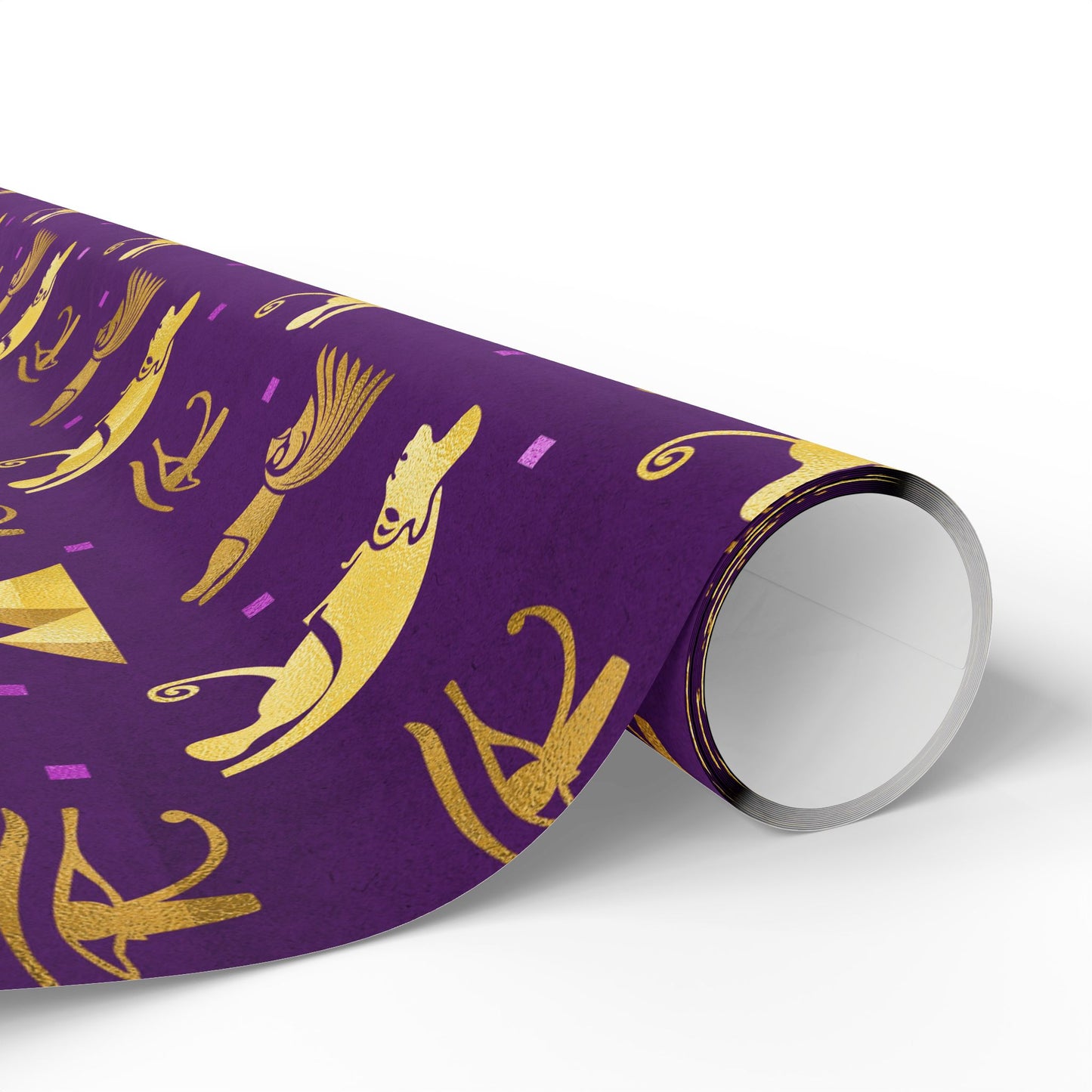 Purple and Gold Egyptian Wrapping Papers | African Wrapping Paper | Afrocentric Wrapping Paper | Ankh Craft Paper