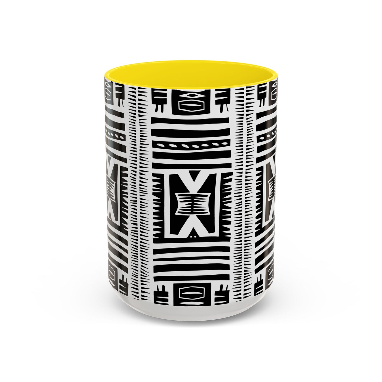 Boho Chic Accent Coffee Mug - Unique Black and White Design, Perfect Gift for Her, Modern Home Decor, Coffee Lover, Tea Enthusiast