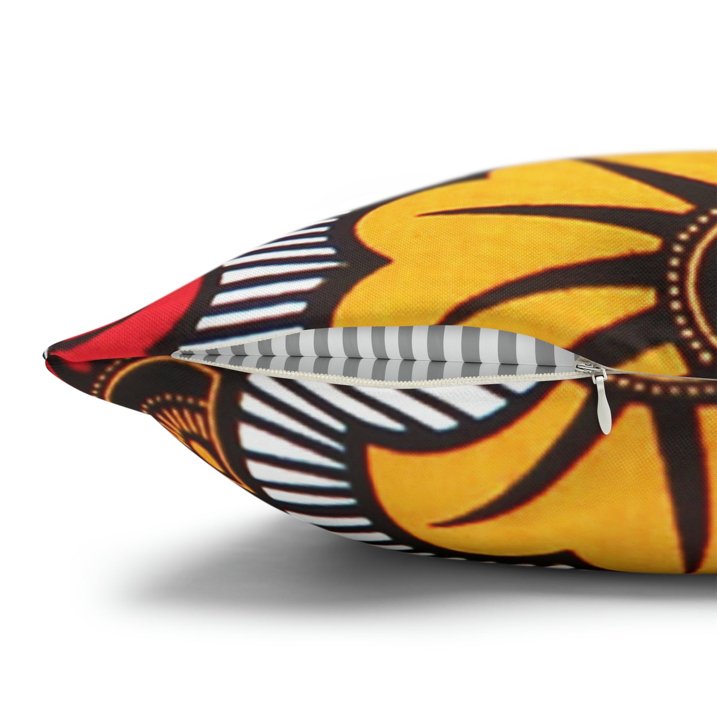 White and Orange Ankara Square Pillow Case | Afrocentric Pillow Case