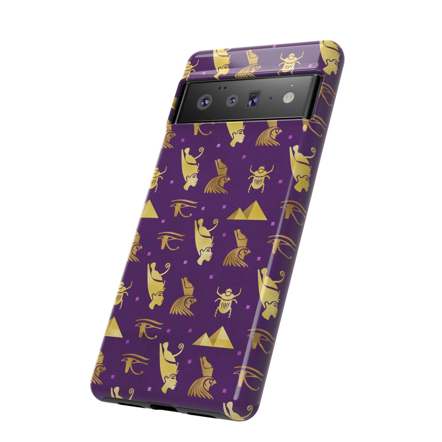 Purple and Gold Egyptian Google Pixel Tough Cases | African Google Pixel Case | Afrocentric Google Pixel Case | Egyptian Phone Case