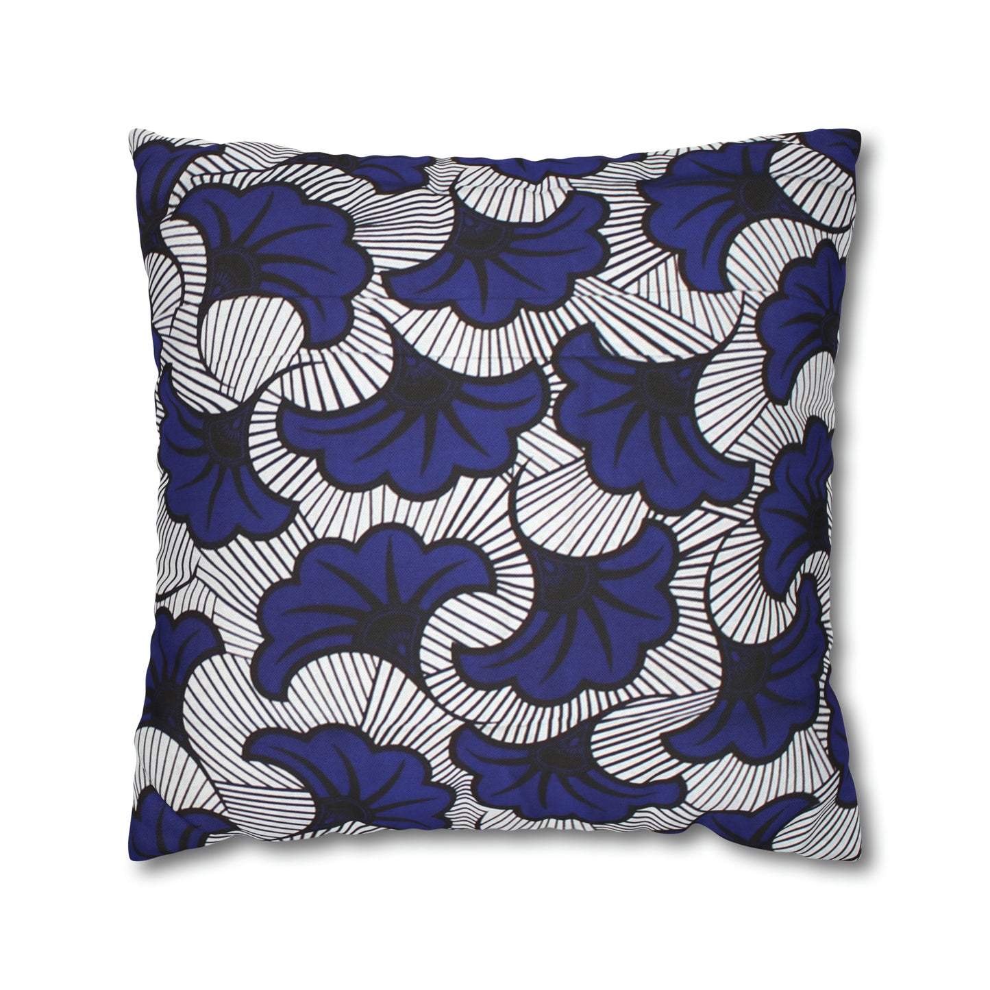 Blue Floral Ankara Square Pillow Case | Afrocentric Pillow Case