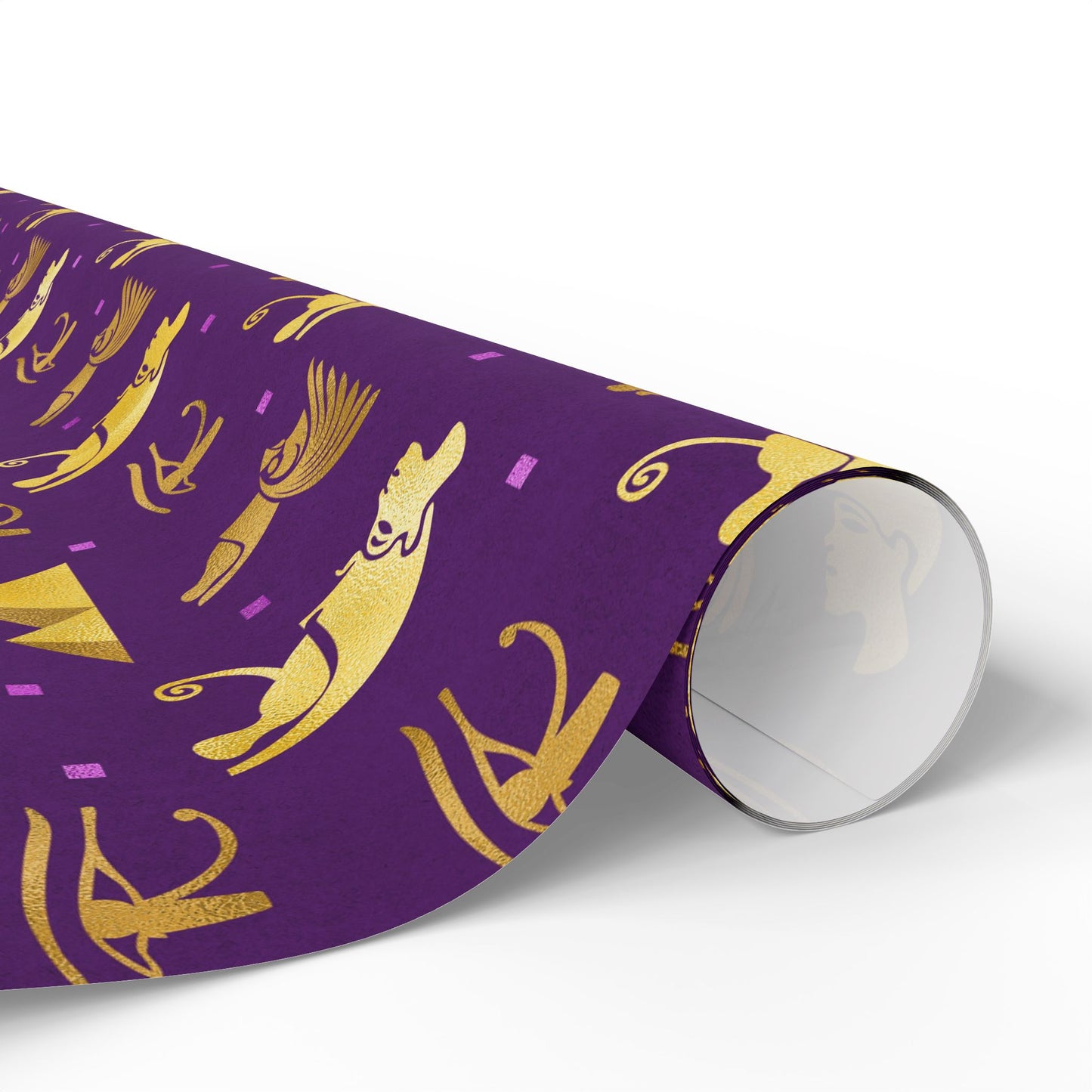 Purple and Gold Egyptian Wrapping Papers | African Wrapping Paper | Afrocentric Wrapping Paper | Ankh Craft Paper