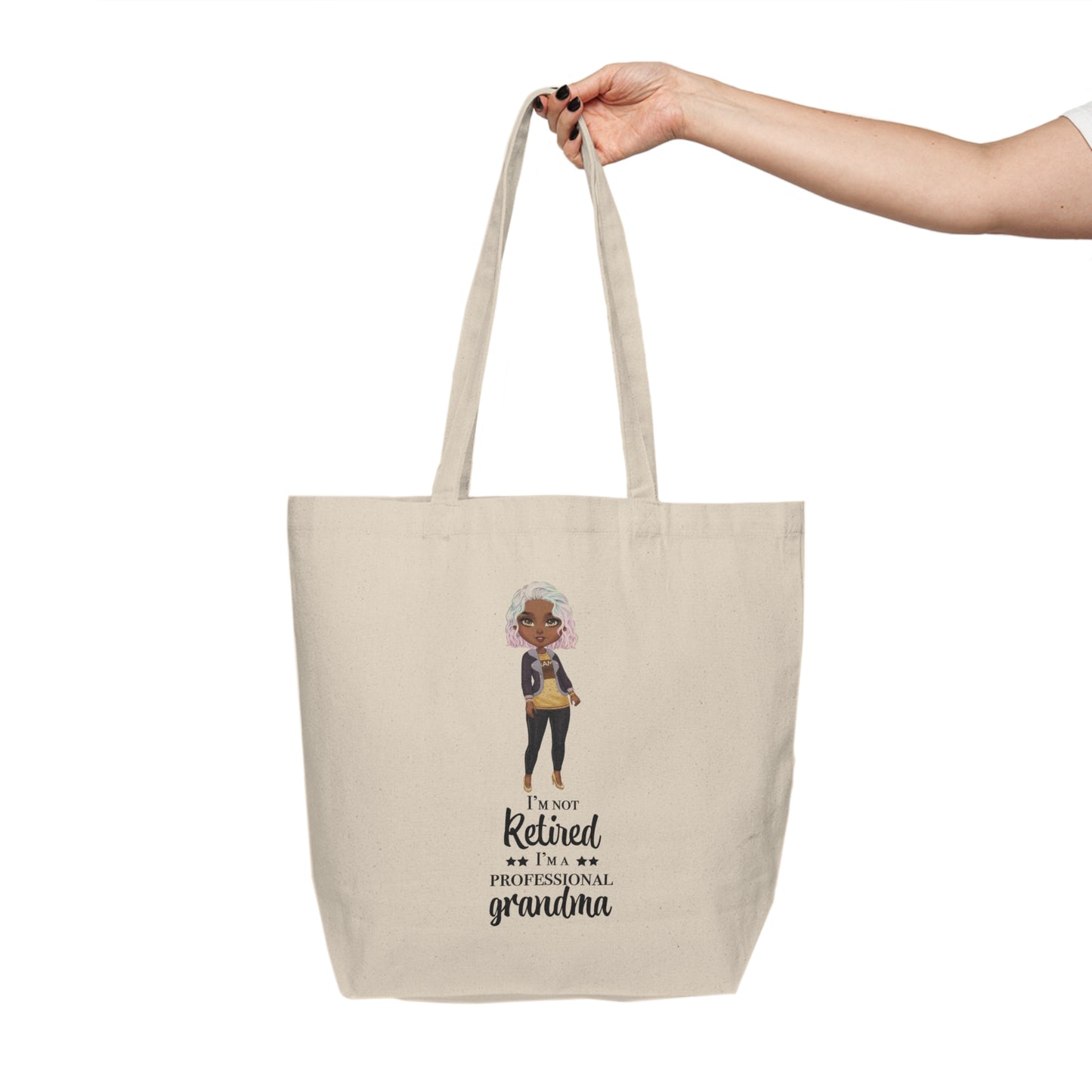 Personalized Retired Grandma Canvas Tote