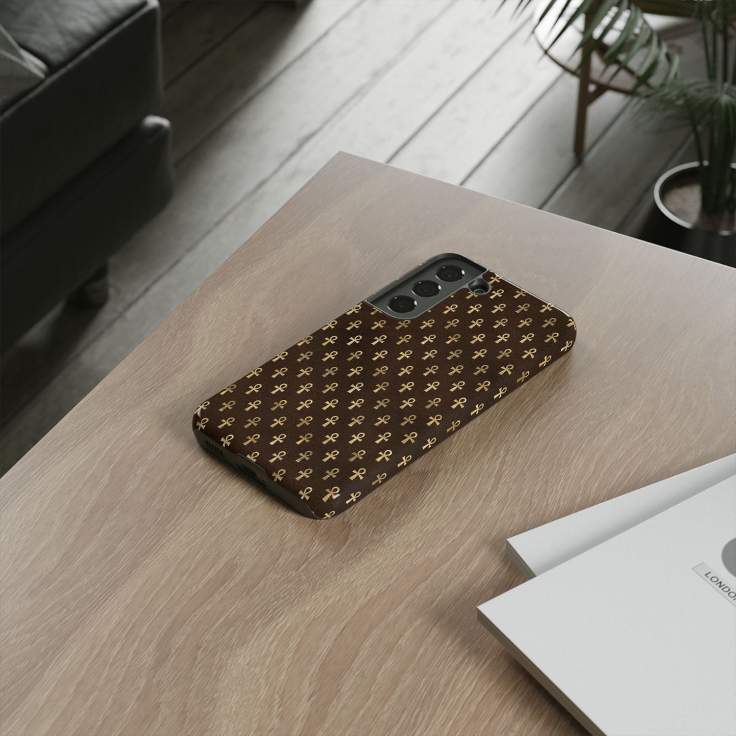 Brown Ankh Samsung Tough Cases | Egyptian Samsung Case | Ankh Samsung Case