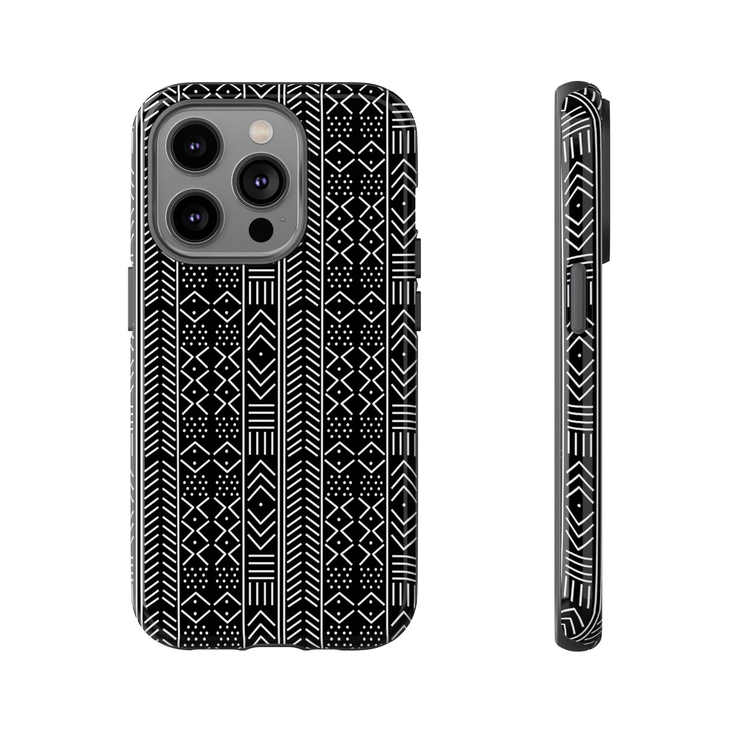 Black & White Mudcloth iPhone Tough Cases | African iPhone Case | Afrocentric iPhone Case