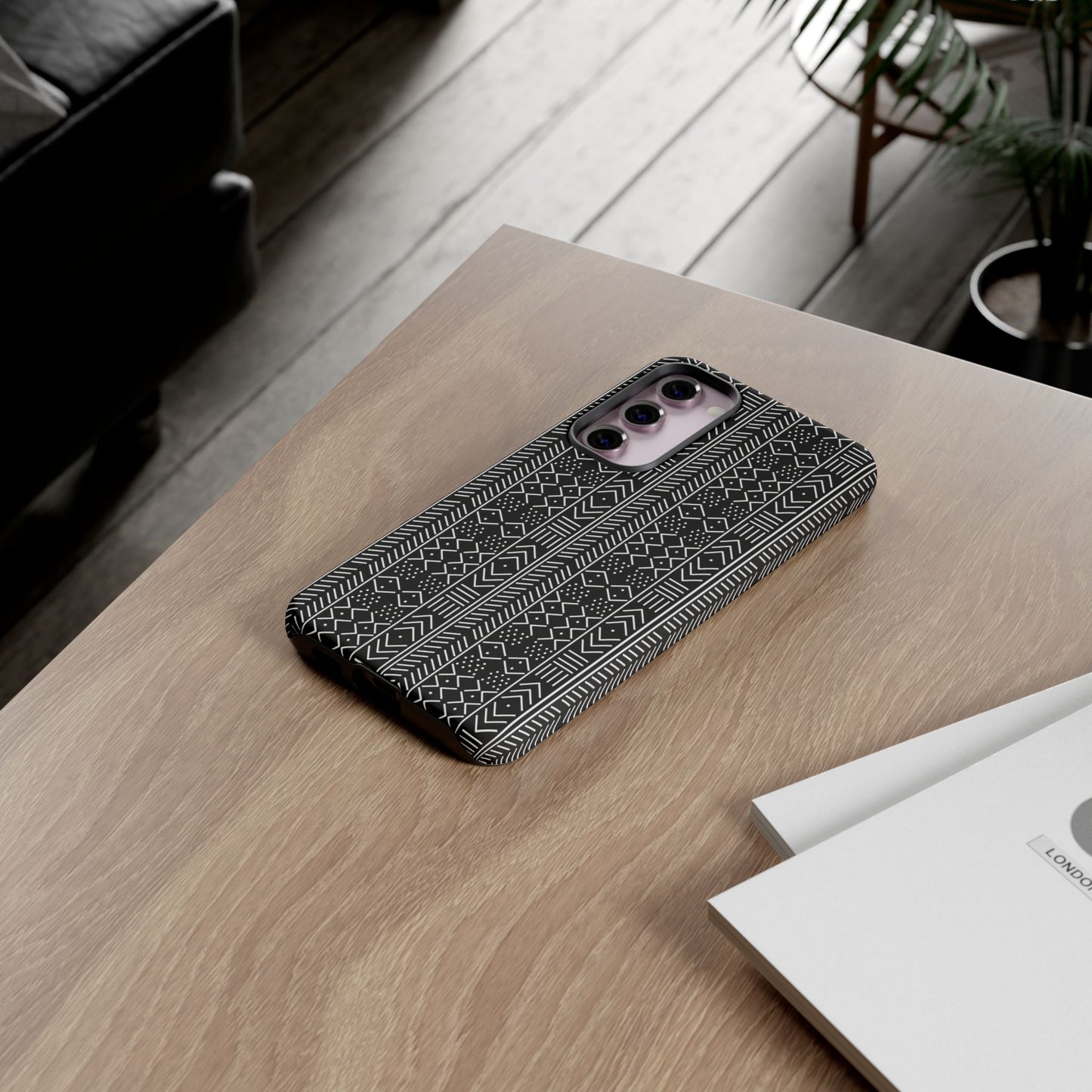 Black & White Mudcloth Samsung Tough Cases | African Samsung Case | Afrocentric Samsung Case