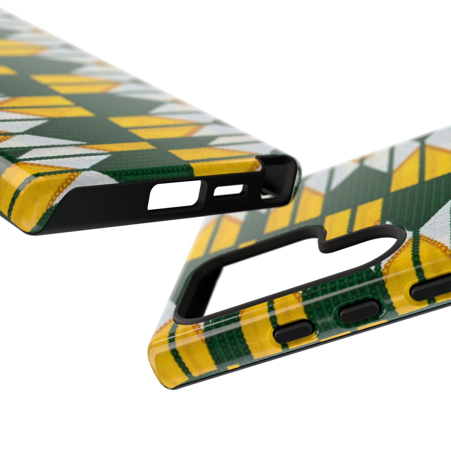 Green Yellow White Ankara Samsung Tough Cases | African Samsung Case | Afrocentric Samsung Case | Ankara Samsung Phone Case
