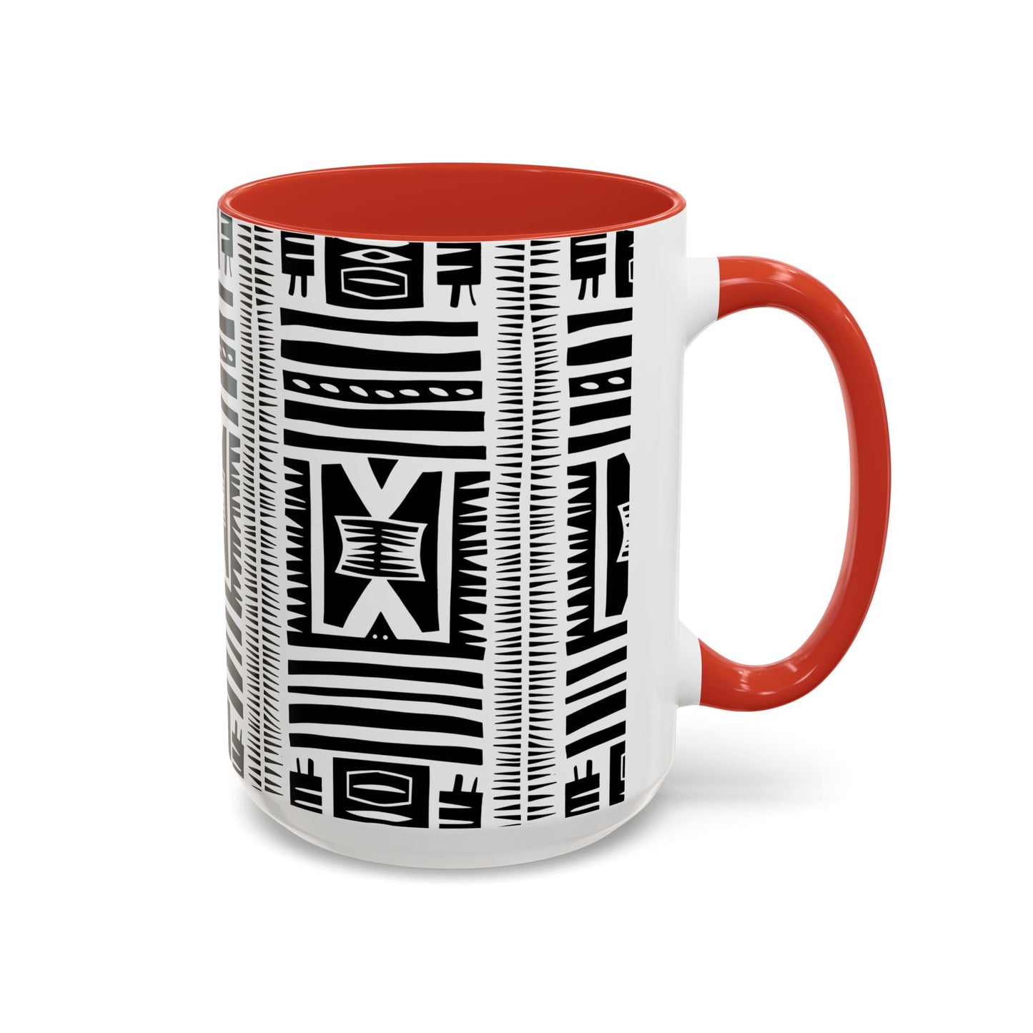 Boho Chic Accent Coffee Mug - Unique Black and White Design, Perfect Gift for Her, Modern Home Decor, Coffee Lover, Tea Enthusiast