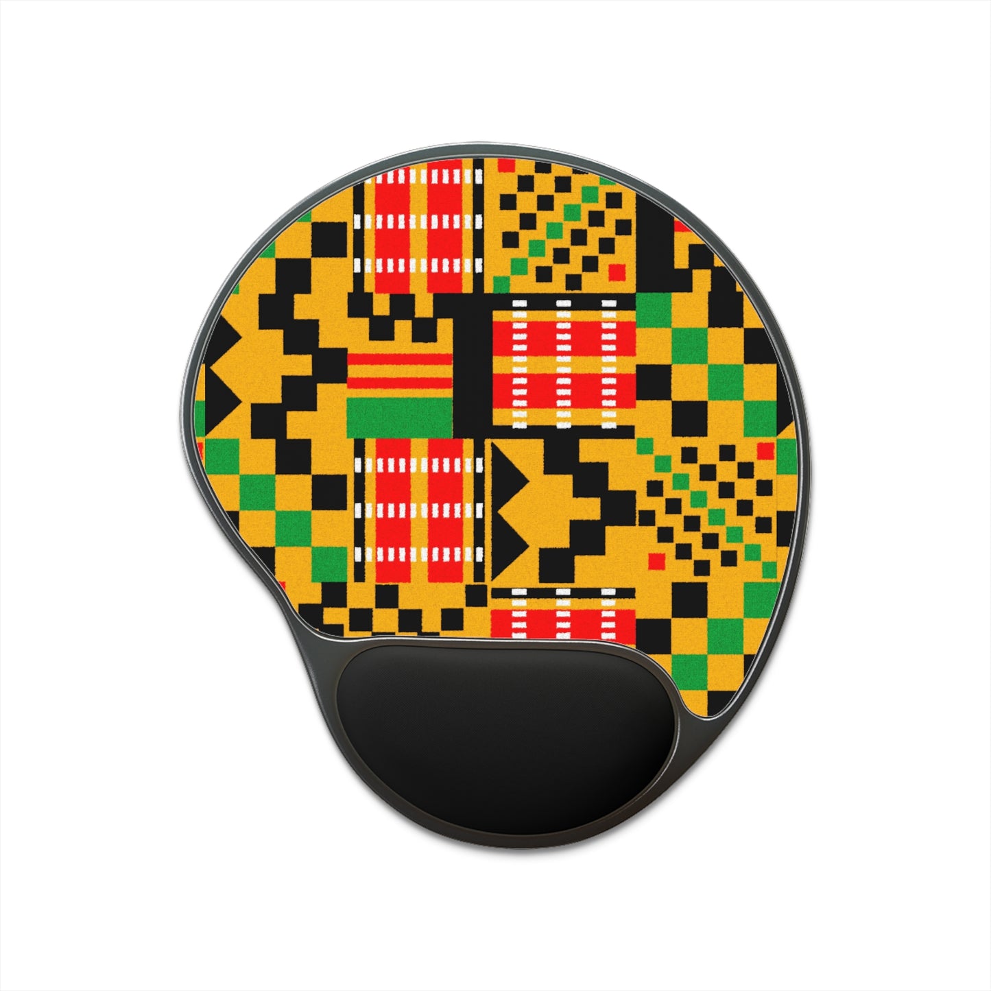 Vibrant African Print Mouse Pad with Wrist Rest - Unique Office Decor, Ergonomic Design, Gift for Students, Gamers, or Professionals