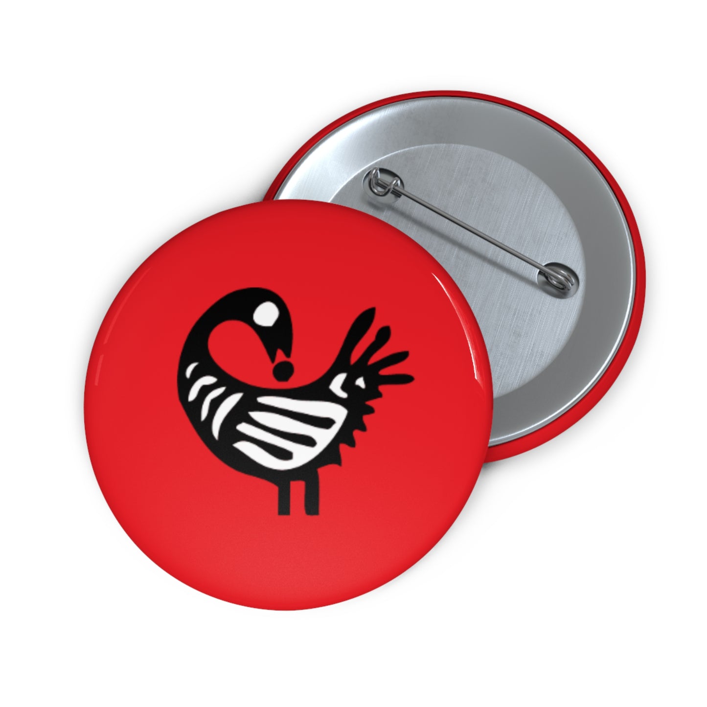Red Pin Buttons - Sankofa Design | Unique African Accessories & Gifts