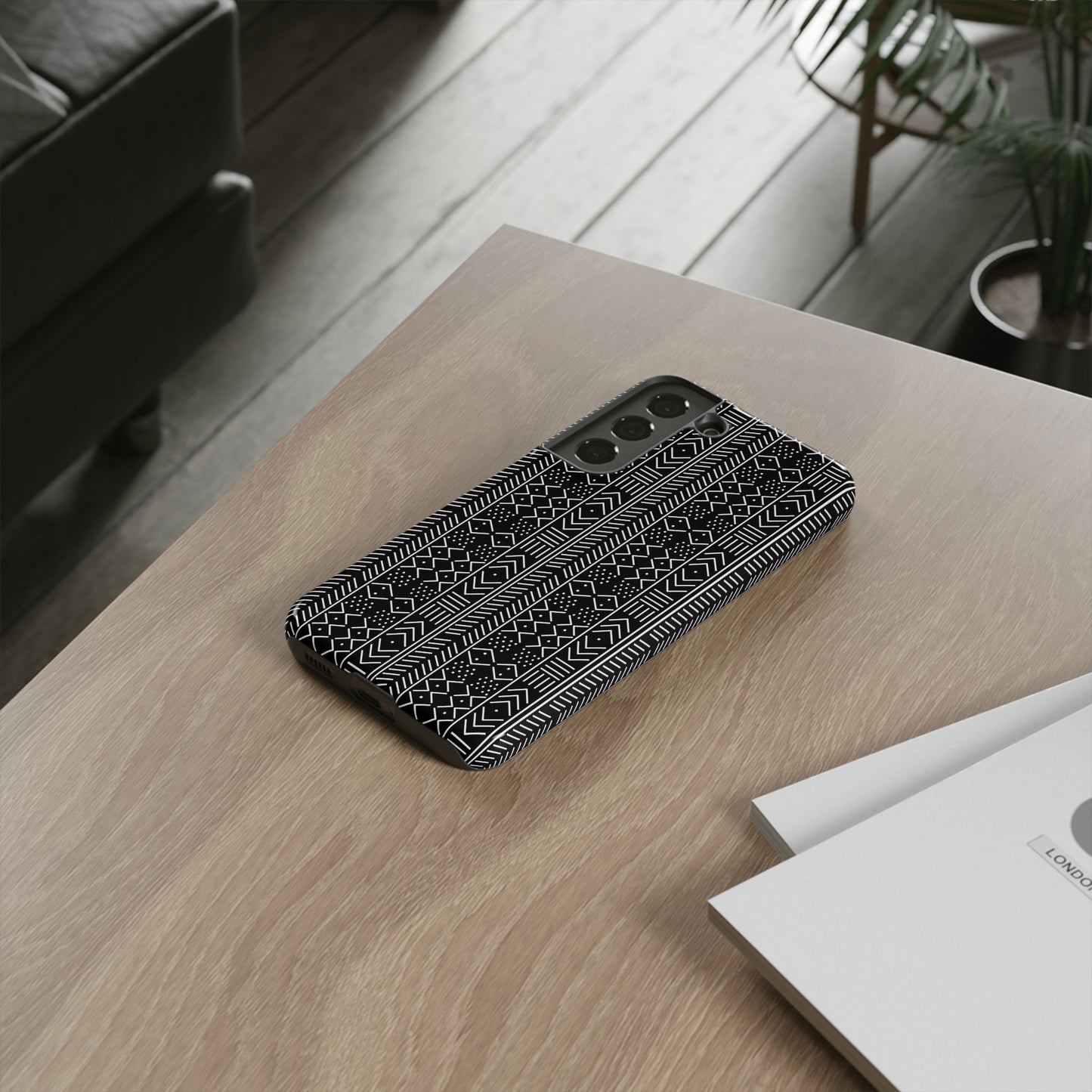 Black & White Mudcloth Samsung Tough Cases | African Samsung Case | Afrocentric Samsung Case