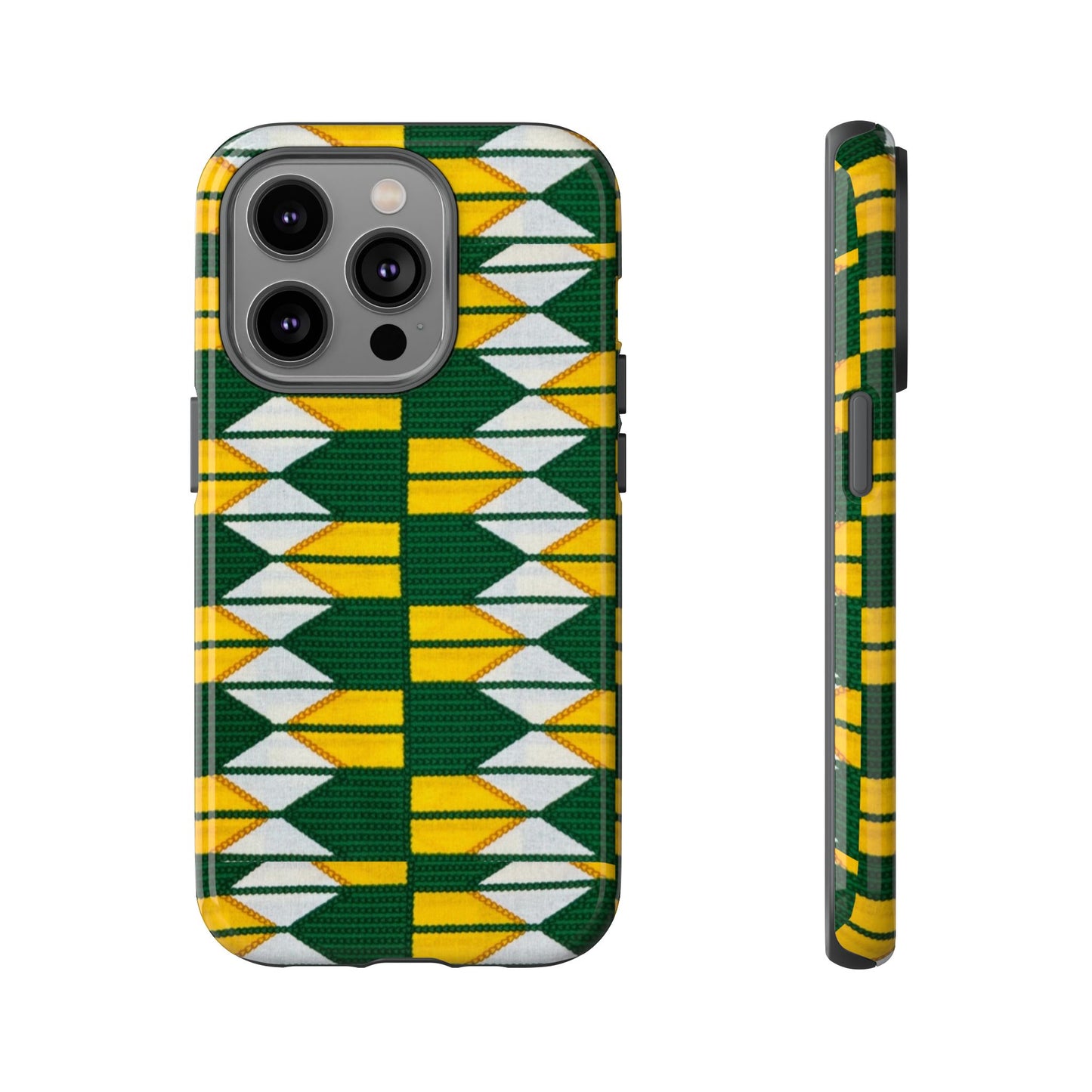 Green Yellow White iPhone Tough Cases | Ankara iPhone Case | Afrocentric iPhone Case